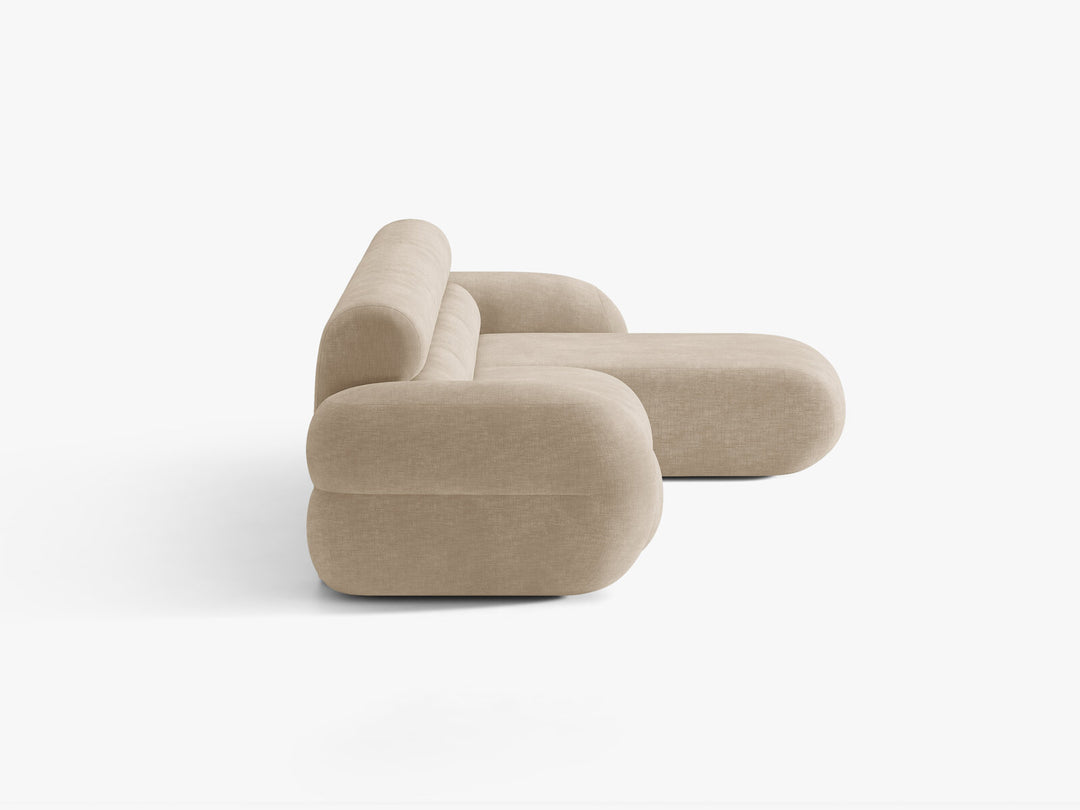 Micadoni Neo Ecksofa 4-Sitzer Rechts Chenille Golden Dunkelbeige