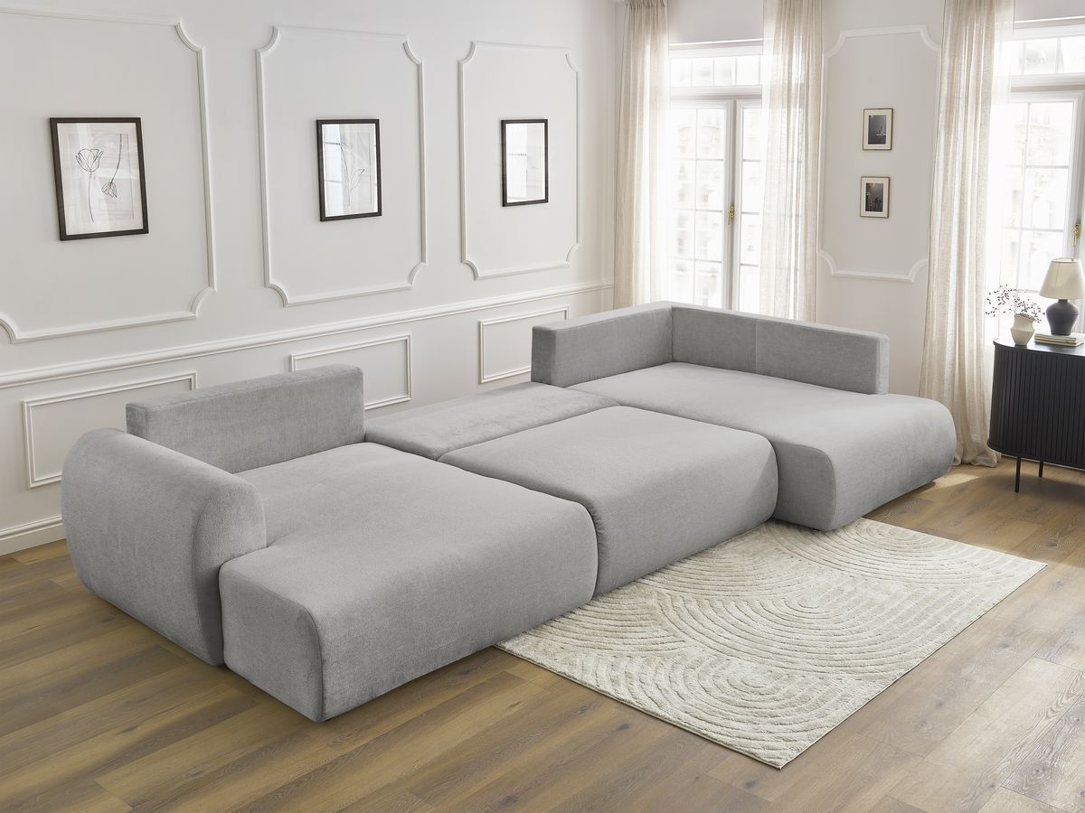 Bobochic Lucien Wohnlandschaft Stoff Hellgrau Ecke links