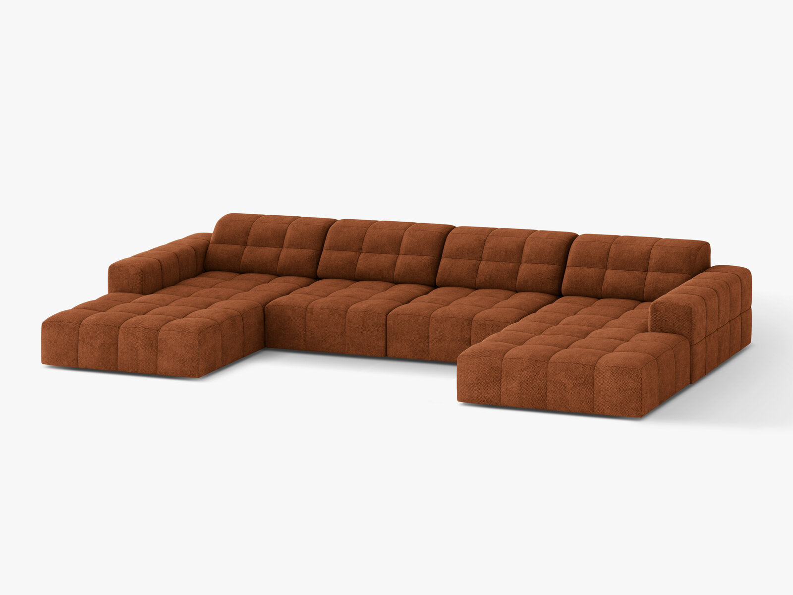 Micadoni Panorama Sofa Jennifer 6-Sitzer Chenille Eden Ziegel