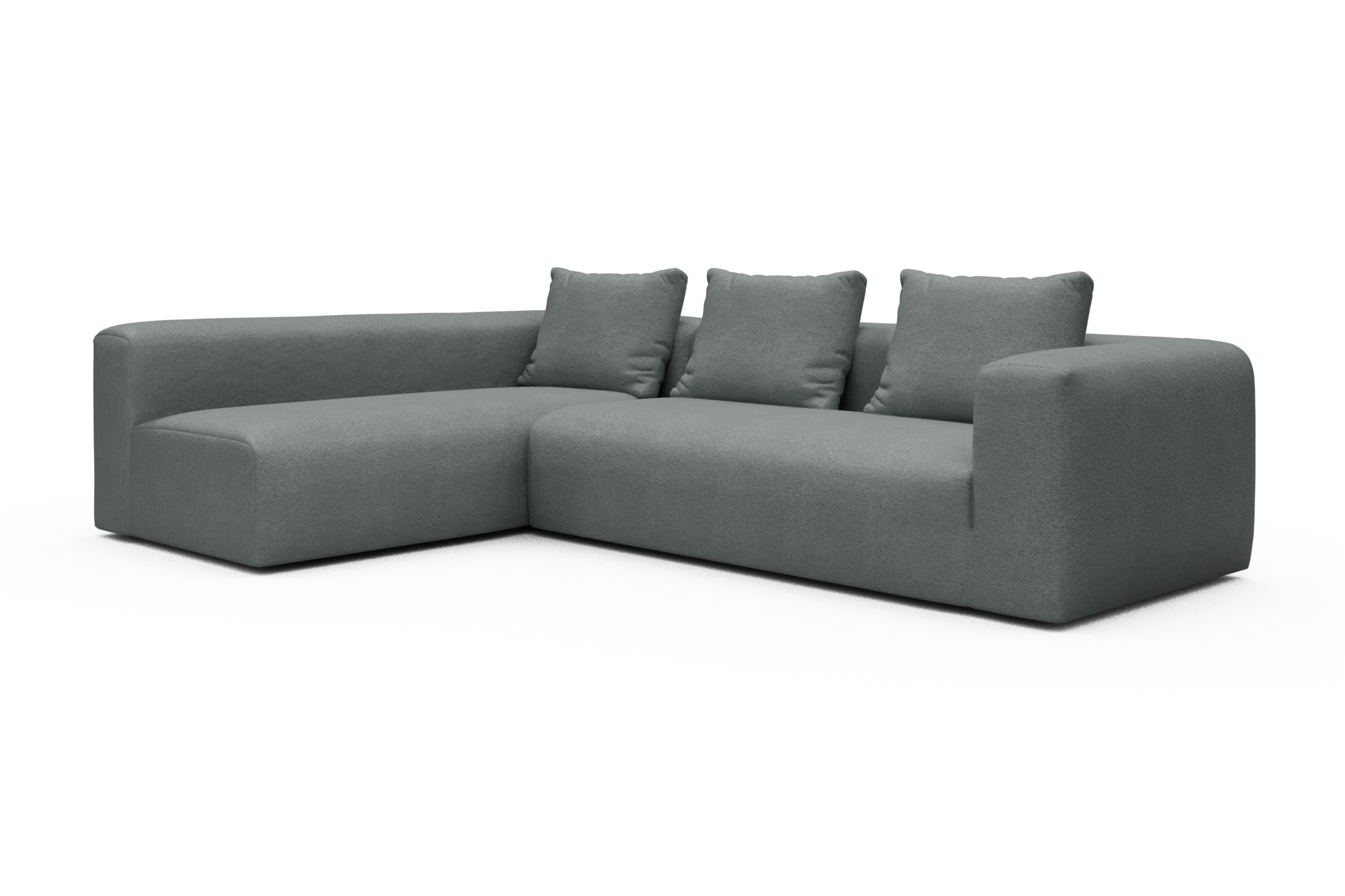 Ecksofa Fred 2x 2,5-Sitzer links offen Denari-Soft-Grey