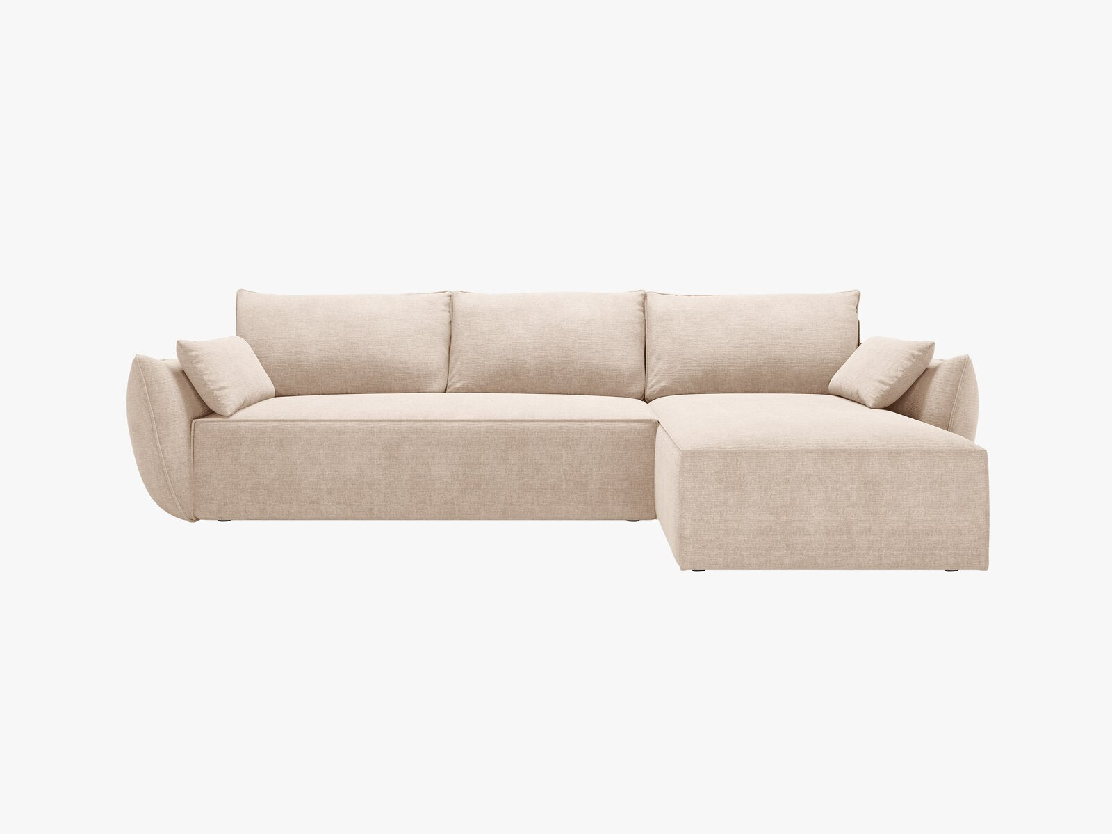 Micadoni Kaelle Ecksofa 4-Sitzer mit Schlaffunktion Rechts Chenille Over The Horizon Beige