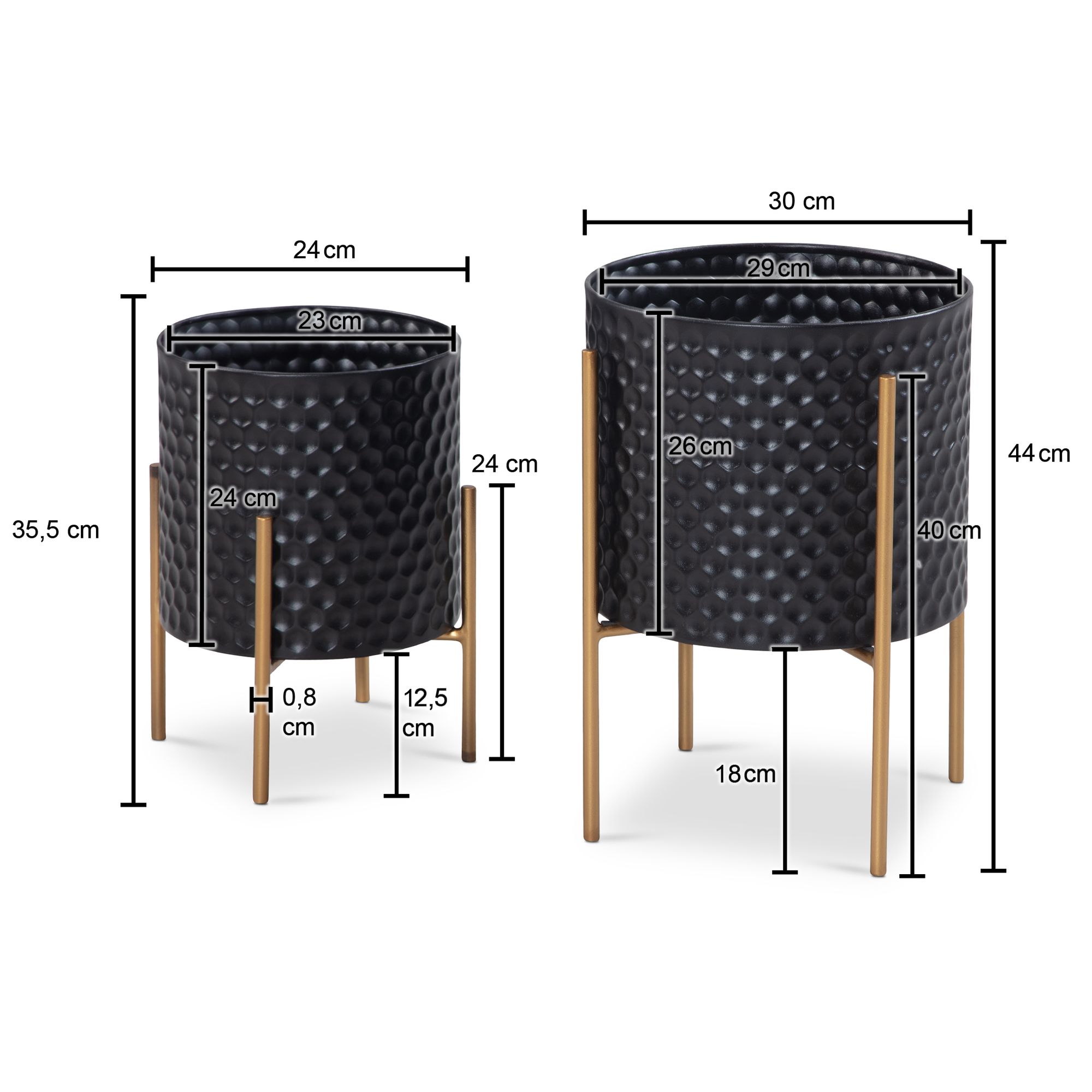 Blumentopf Bessaker Schwarz