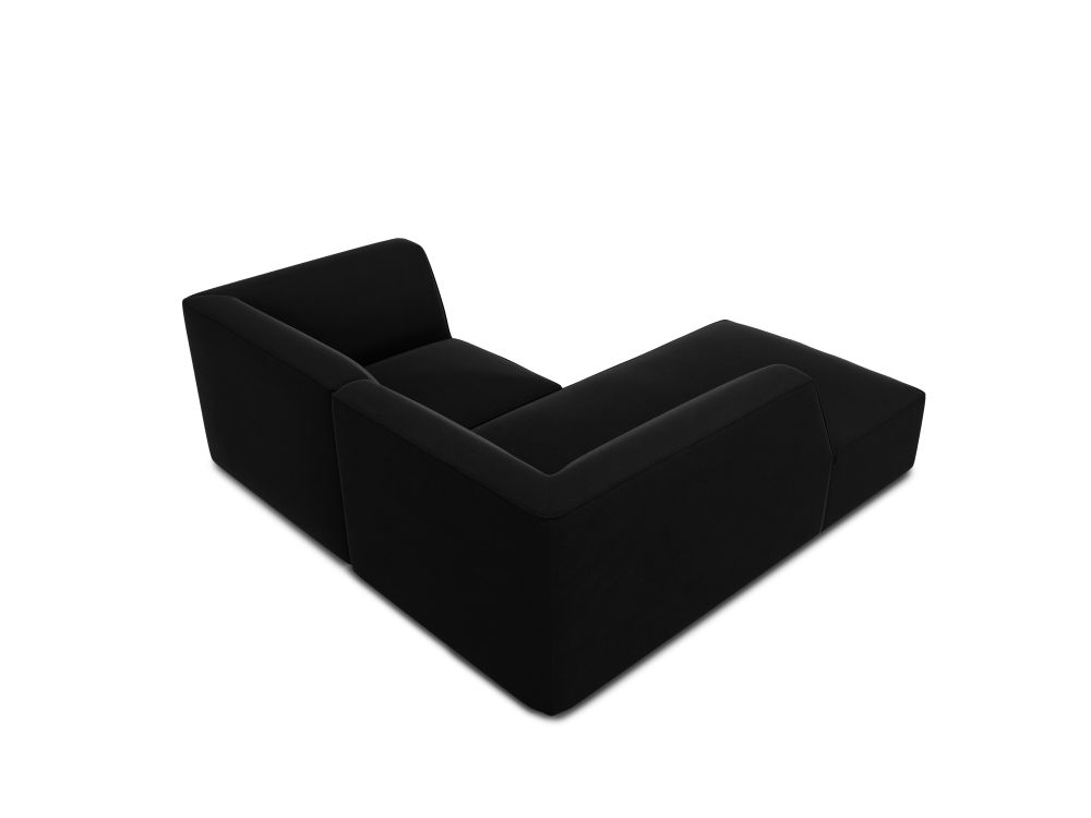 Cosmopolitan Design Ecksofa Siena 3-Sitzer Samt Salvador Schwarz Links
