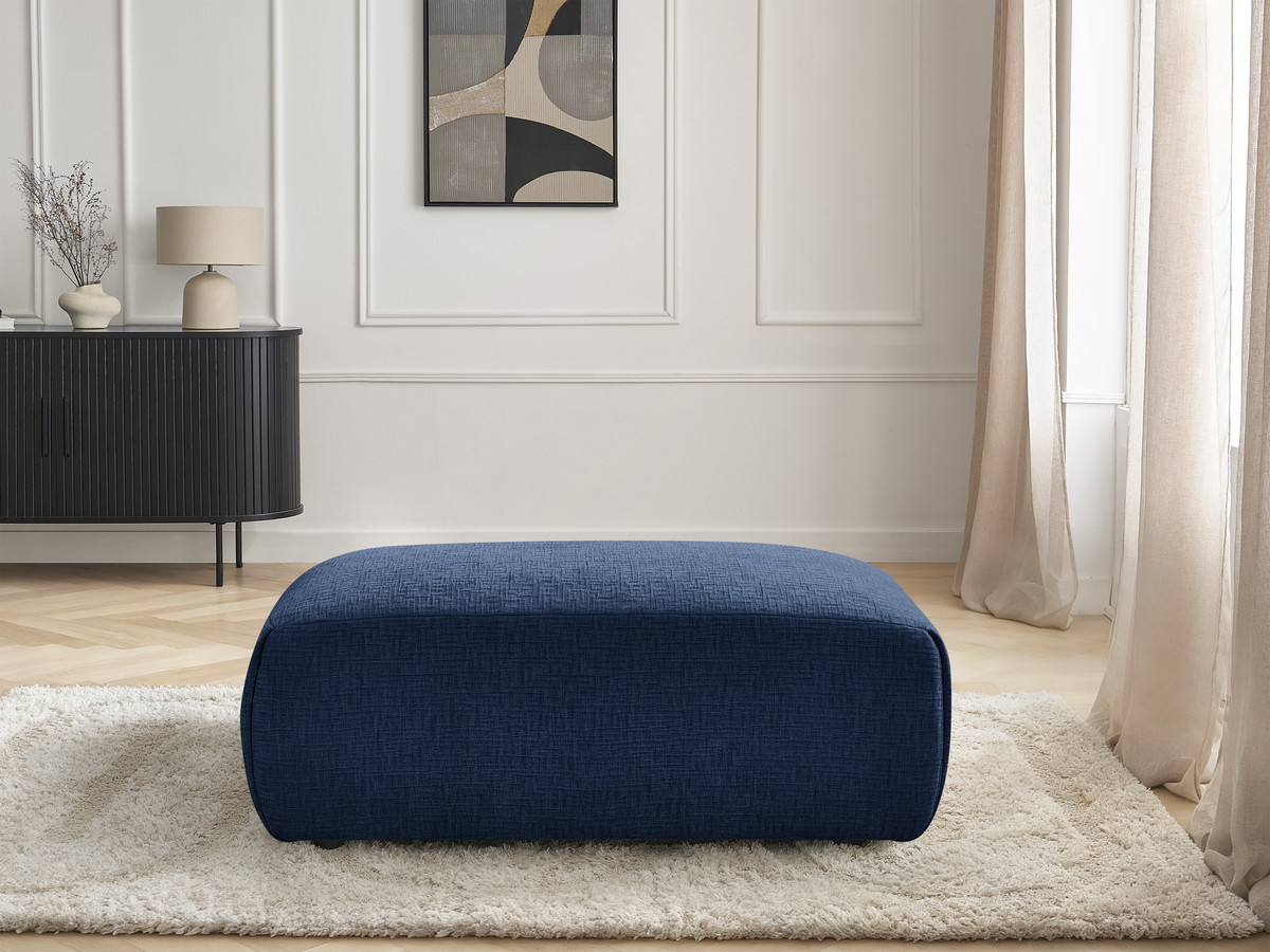Bobochic Jana Pouf 63 × 114 cm Strukturstoff Dunkelblau