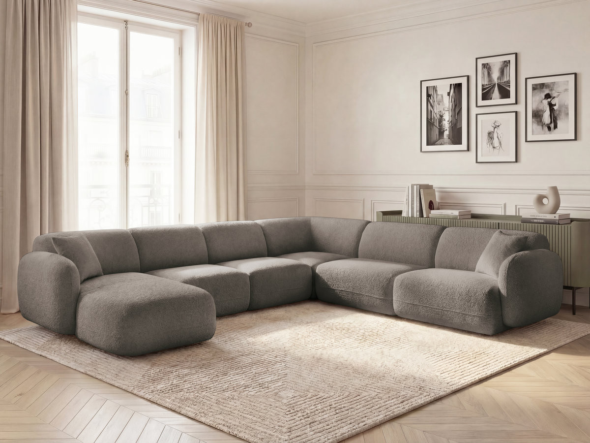 Bobochic Anda Wohnlandschaft Chenille Taupe Ecke rechts