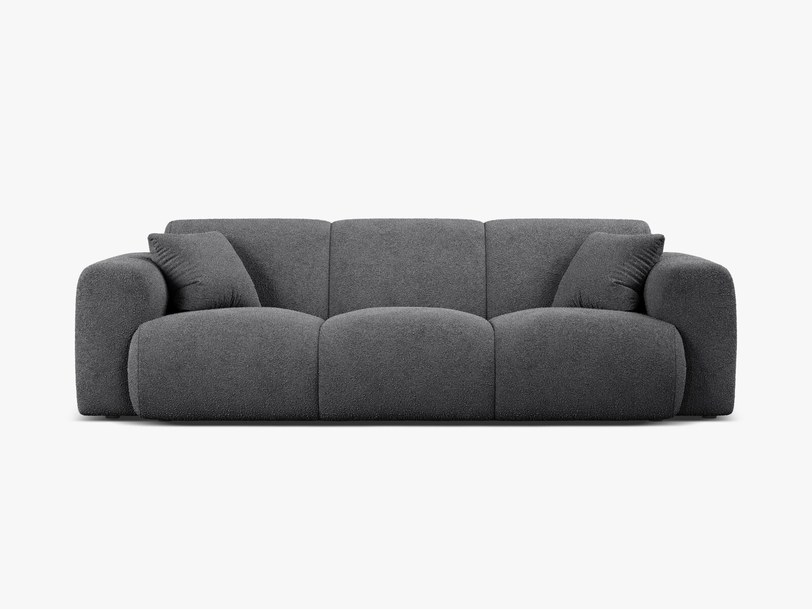 Micadoni Sofa Molino 3-Sitzer Boucle Baloo Dunkelgrau