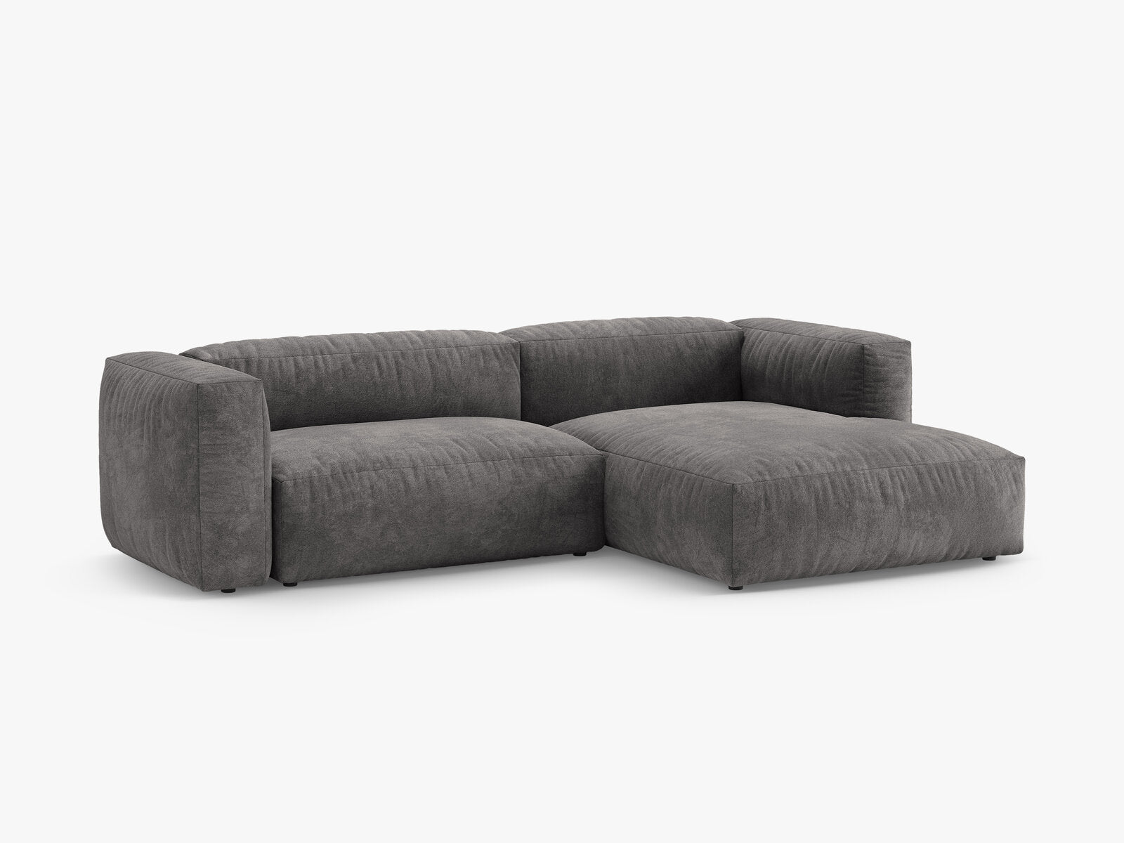 Micadoni Martina Ecksofa 4-Sitzer mit Schlaffunktion Rechts Samt Vogue Grau
