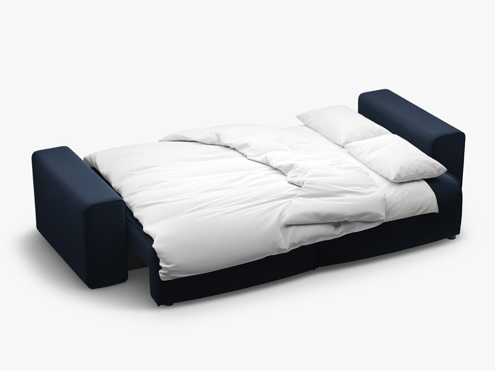 Micadoni Sofa Victor 3-Sitzer mit Schlaffunktion Samt Dunkelblau