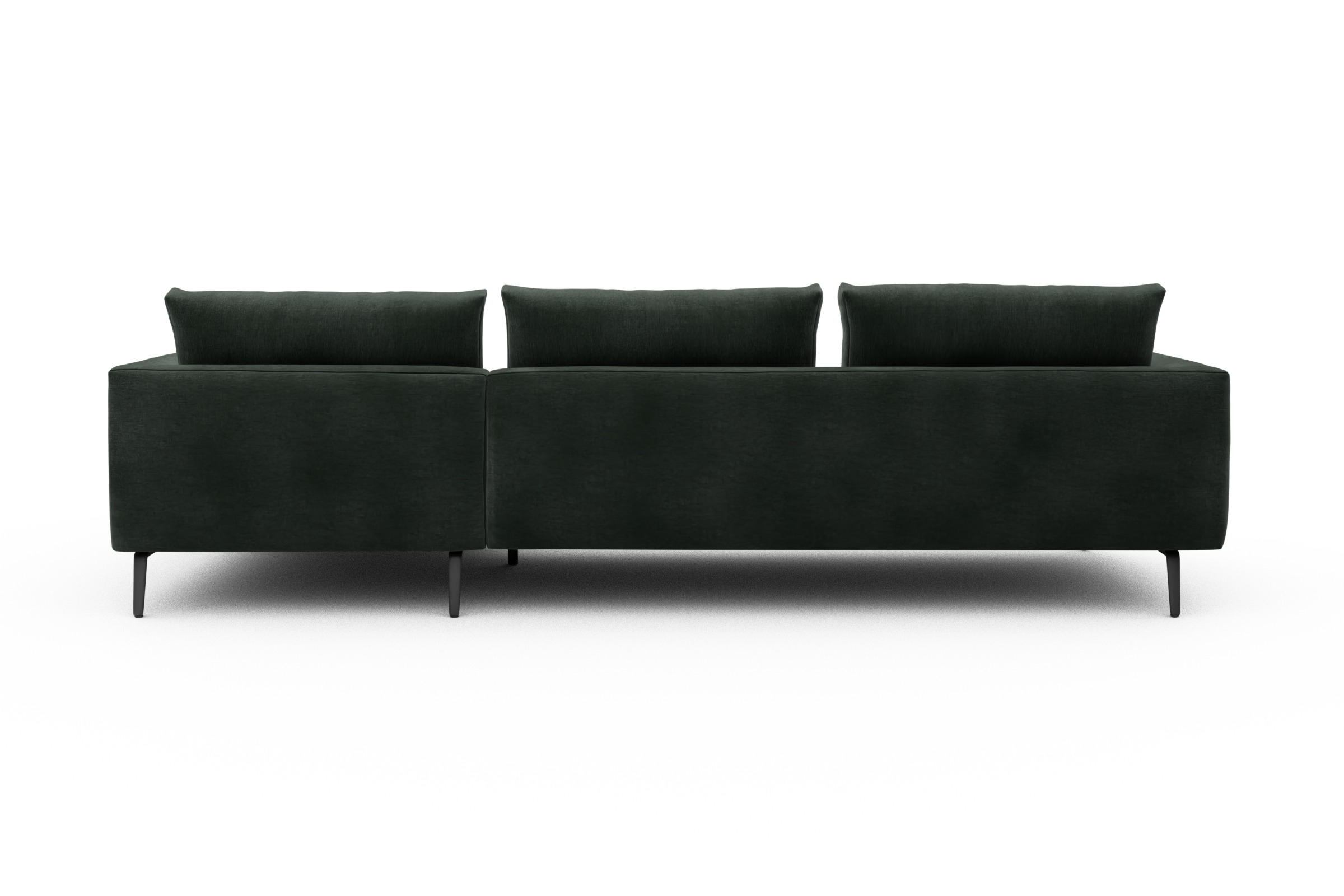 Ecksofa Karl Chaiselongue rechts mit 2,5-Sitzer Smooth-Laurel-Green
