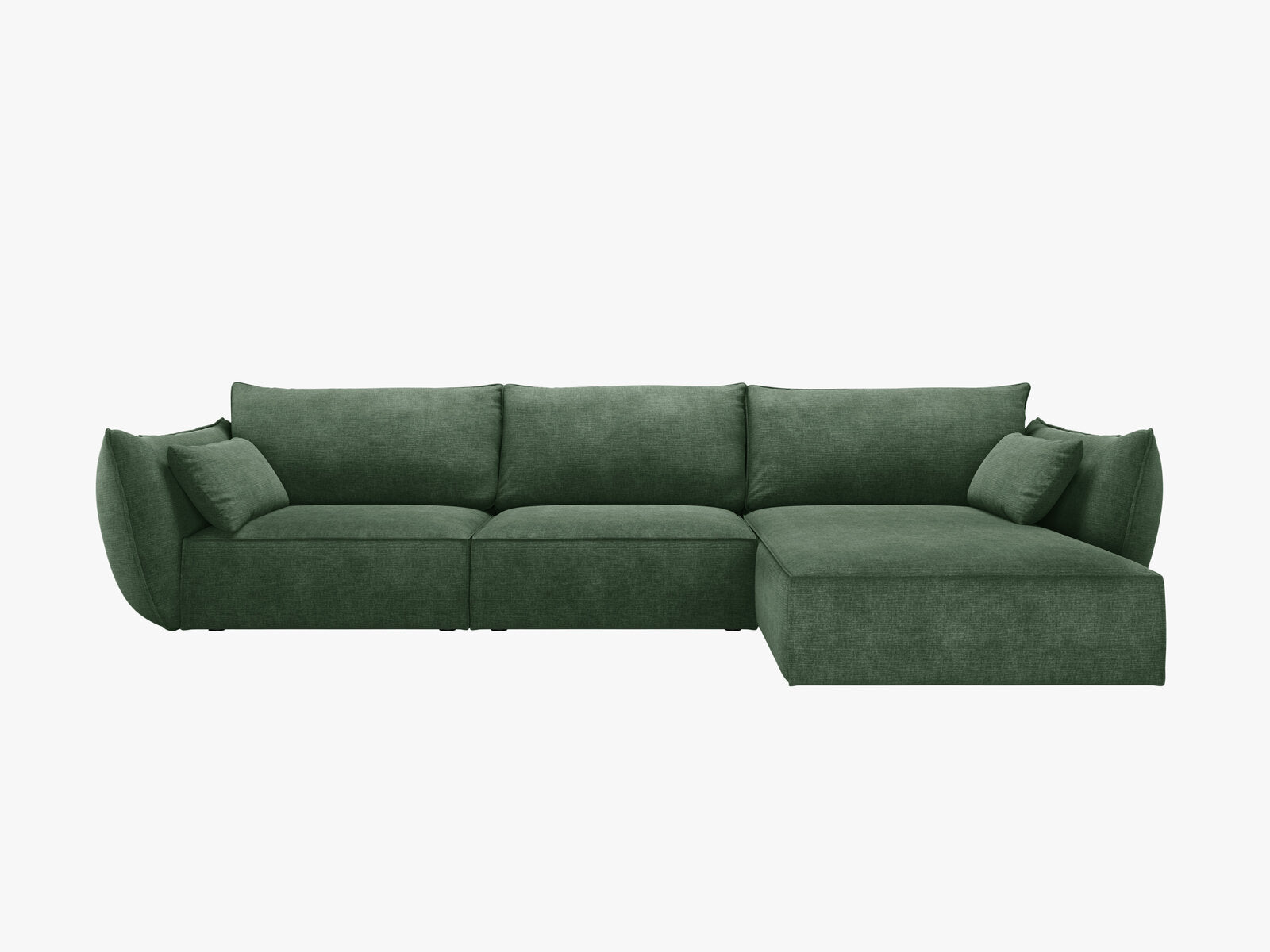 Micadoni Ecksofa Kaelle 4-Sitzer Rechts Chenille Over The Horizon Flaschengrün