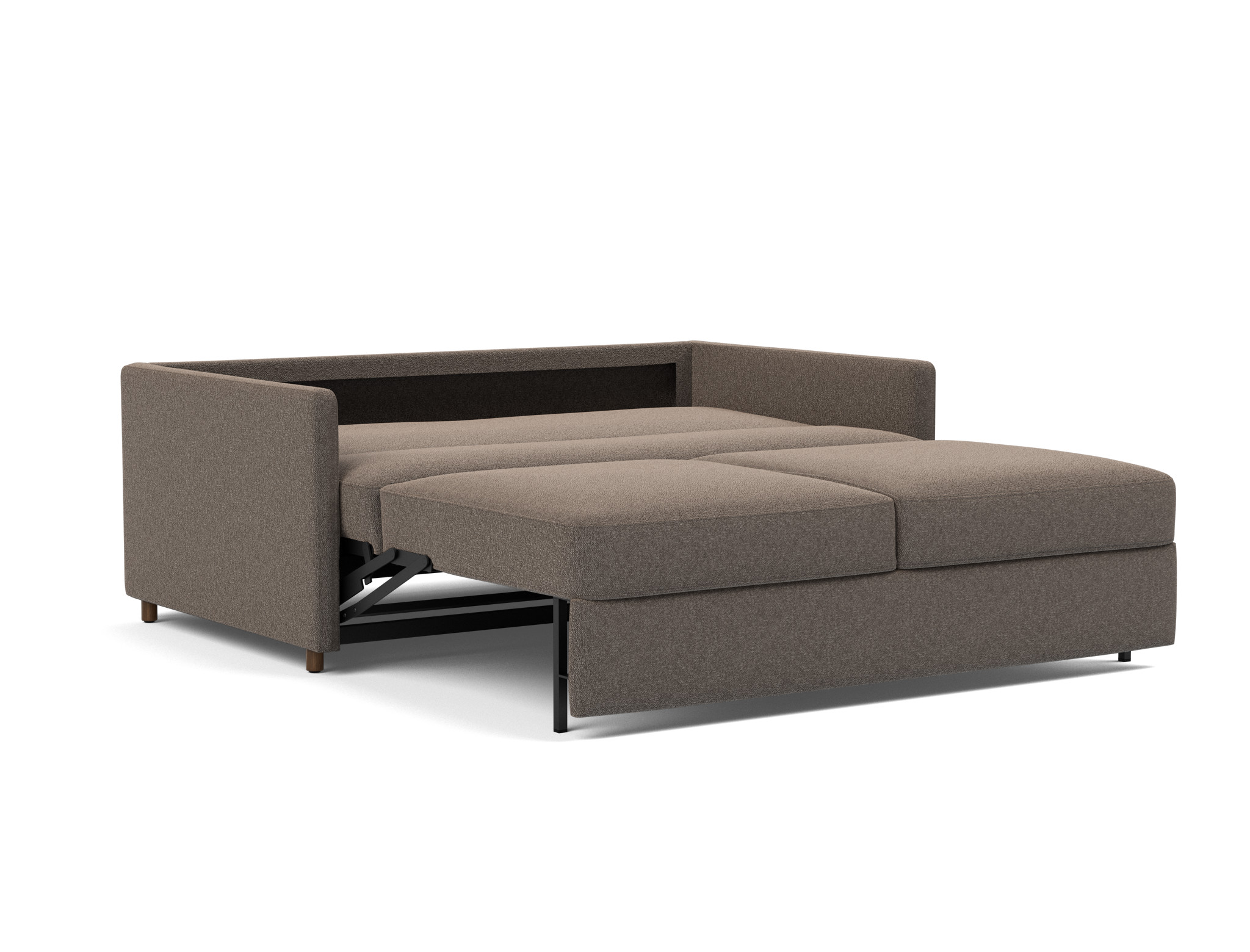 Schlafsofa Neah mit Slim-Armlehnen 160 Boucle Skandi 530-Taupe