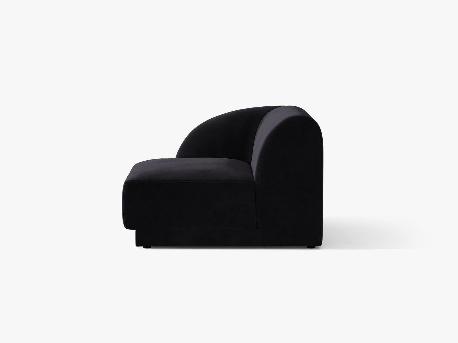 Micadoni Eckmodul Miley 1-Sitzer Samt Venus Schwarz Links