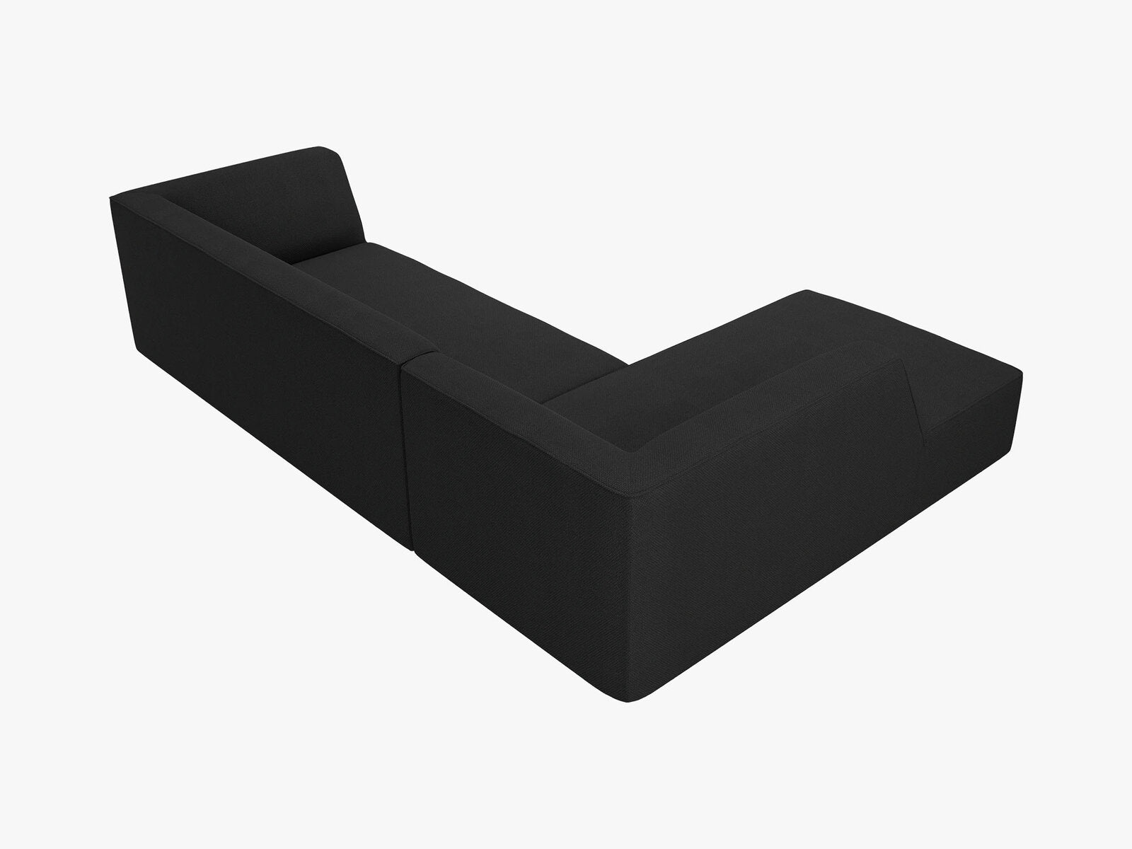 Micadoni 4-Sitzer Modular Sofa Ruby Links Strukturierter Stoff Ottawa Schwarz