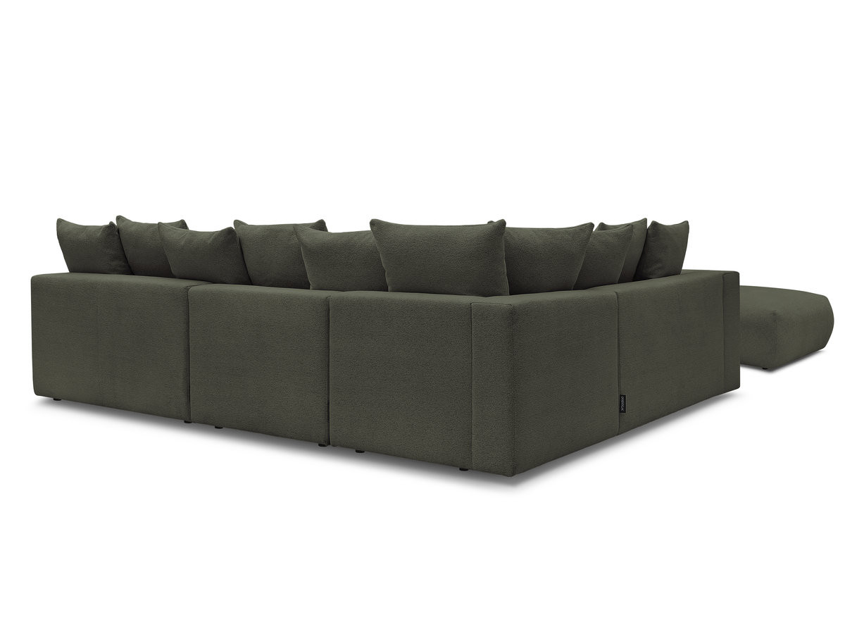 Bobochic Voltaire Ecksofa mit Pouf 322 × 268 cm Melange-Stoff Grün Ecke links