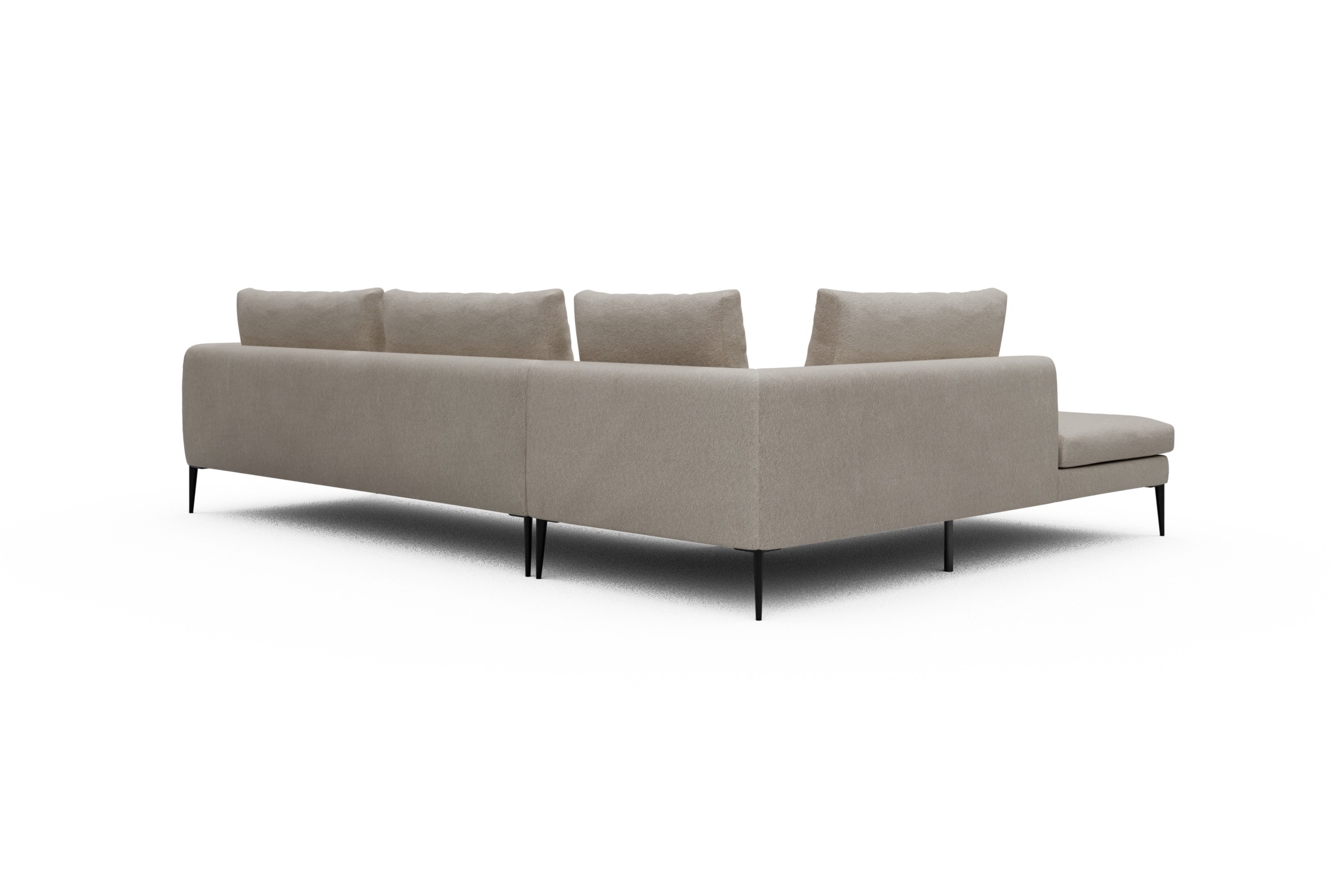 Ecksofa Paul Relax-Ecke rechts mit 3-Sitzer Aivi-Lace-Beige