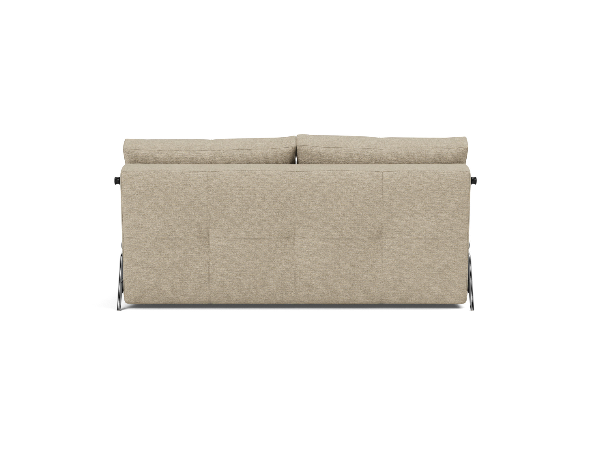 Schlafsofa Cubed 160 Strukturierter Stoff Taura 356-Sand Beine Aluminium