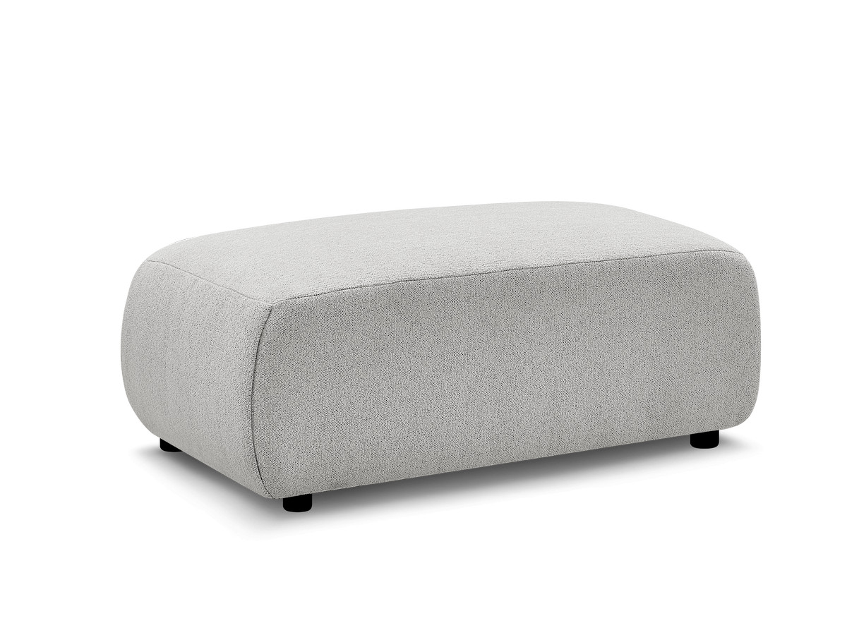 Bobochic Jana Pouf 63 × 114 cm Melange-Stoff Hellgrau