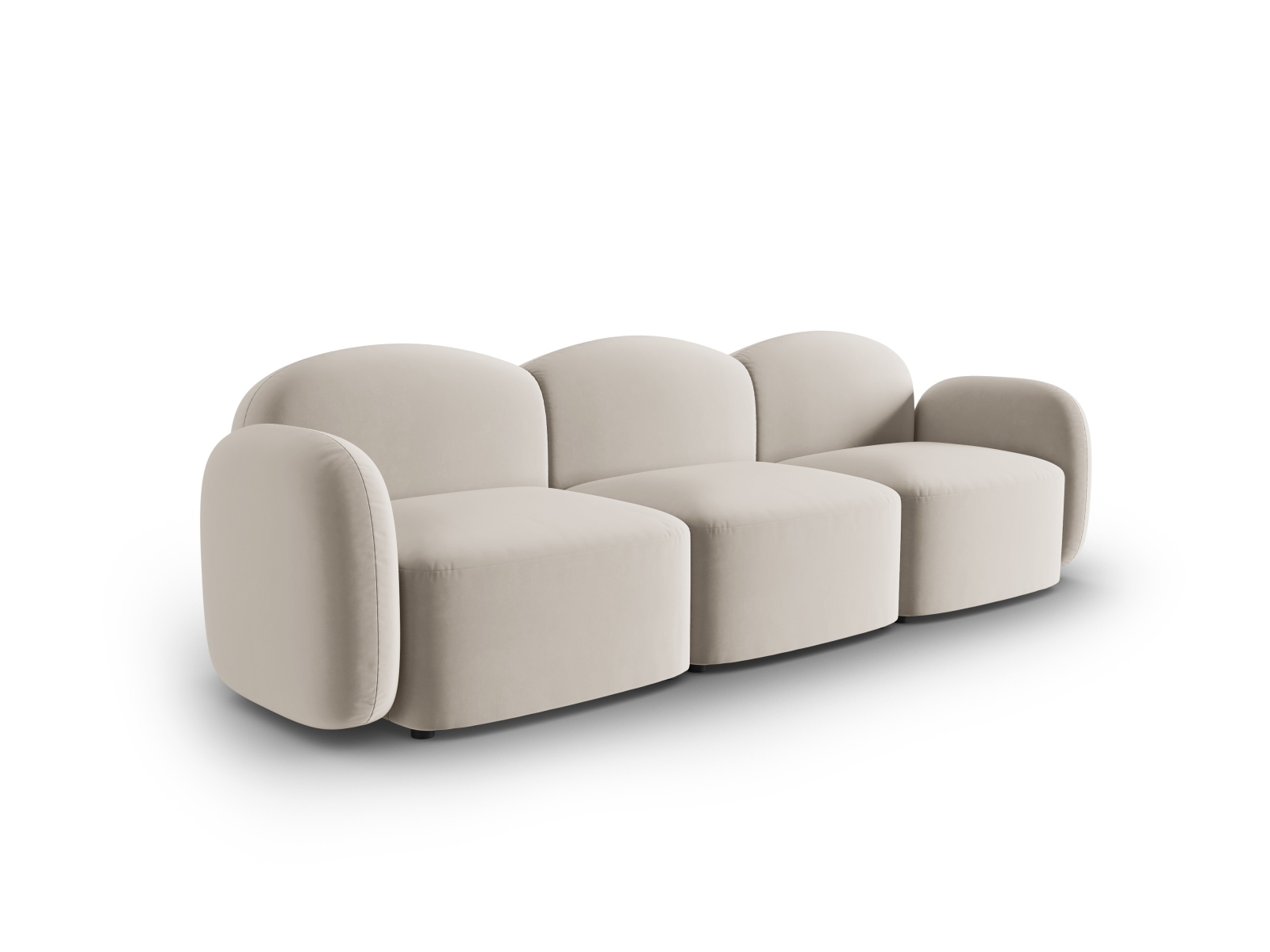 Micadoni Sofa Blair 3-Sitzer Samt Casino Hellbeige