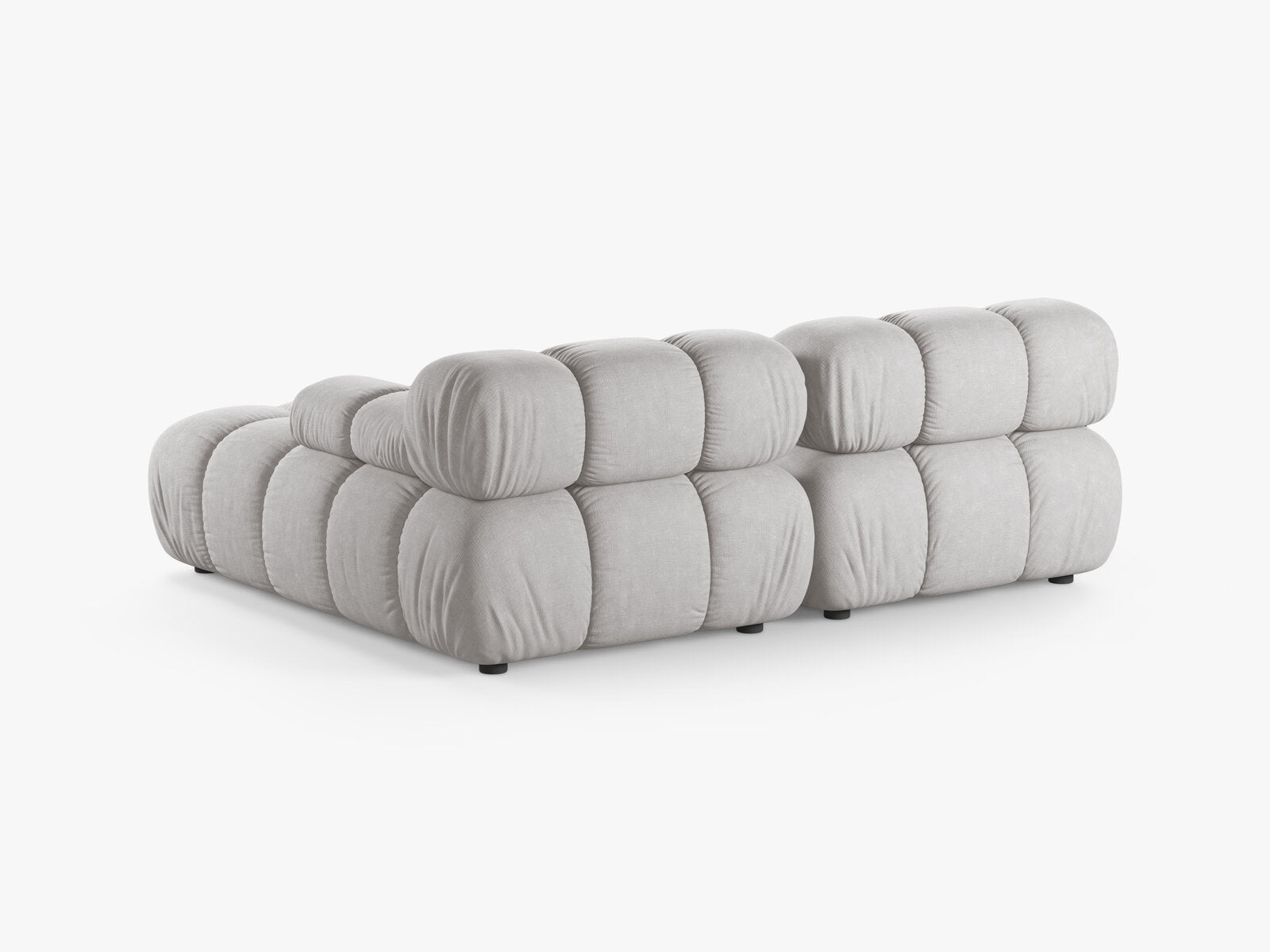 Micadoni Modulares Ecksofa Bellis 3-Sitzer Rechts Strukturierter Stoff Liberty Hellgrau