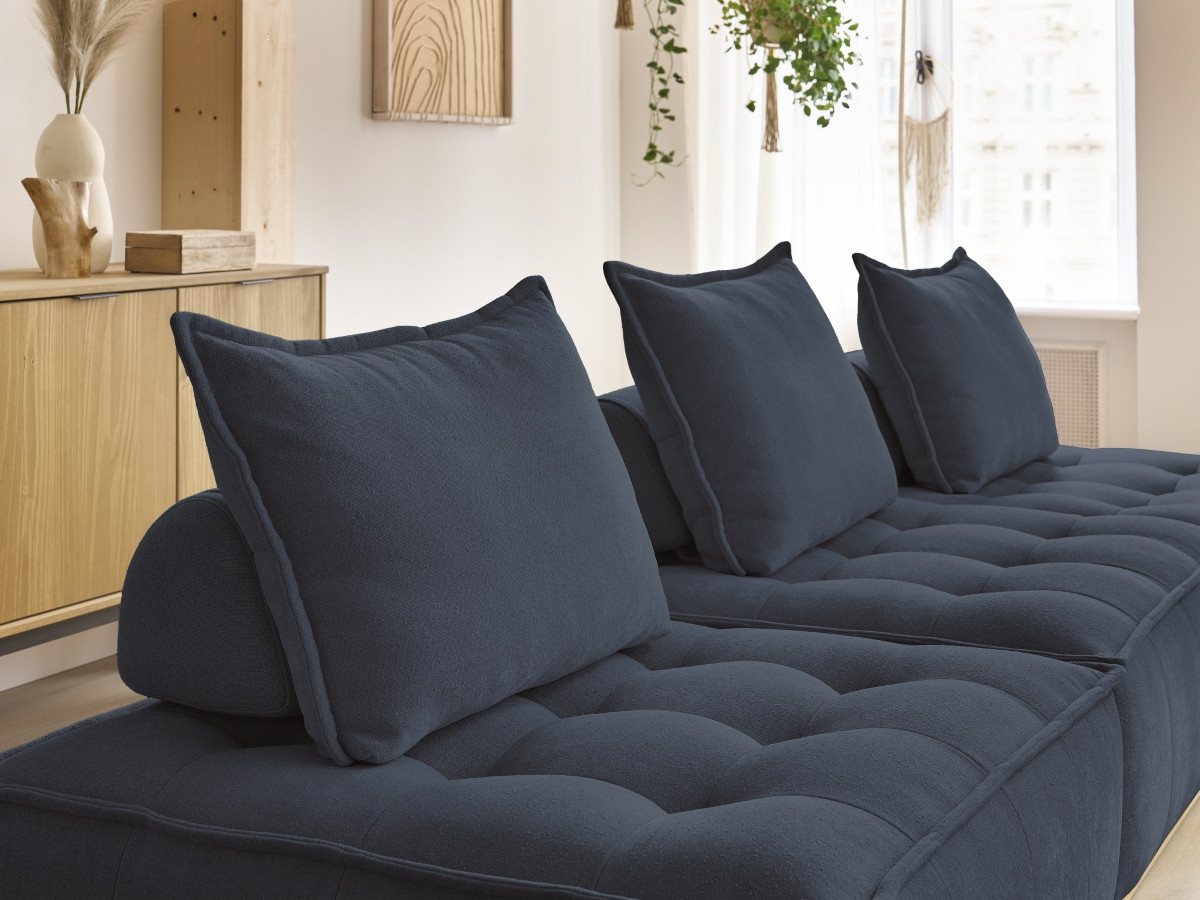 Bobochic Elisa Wohnlandschaft Strukturstoff Dunkelblau