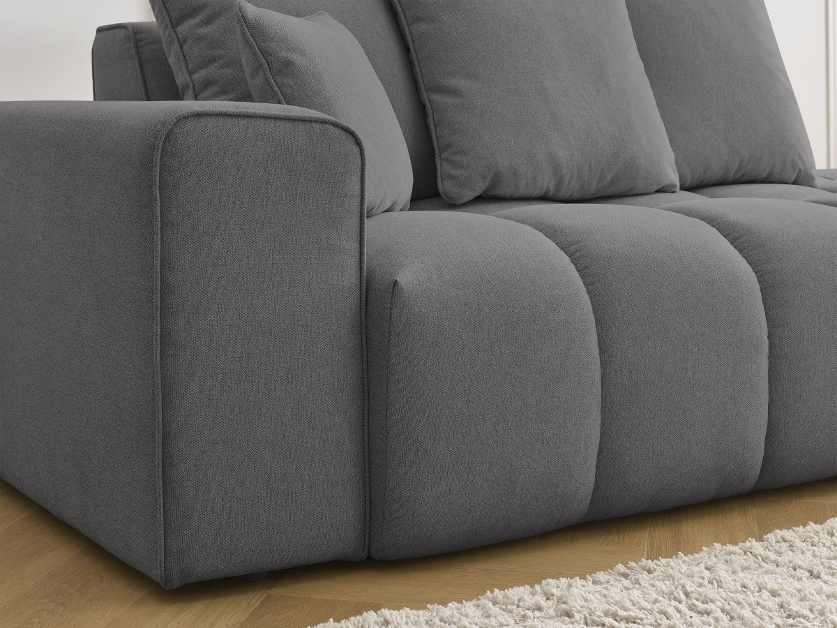 Bobochic Mont-blanc Sofa 4-Sitzer Melange-Stoff Dunkelgrau Armlehne links