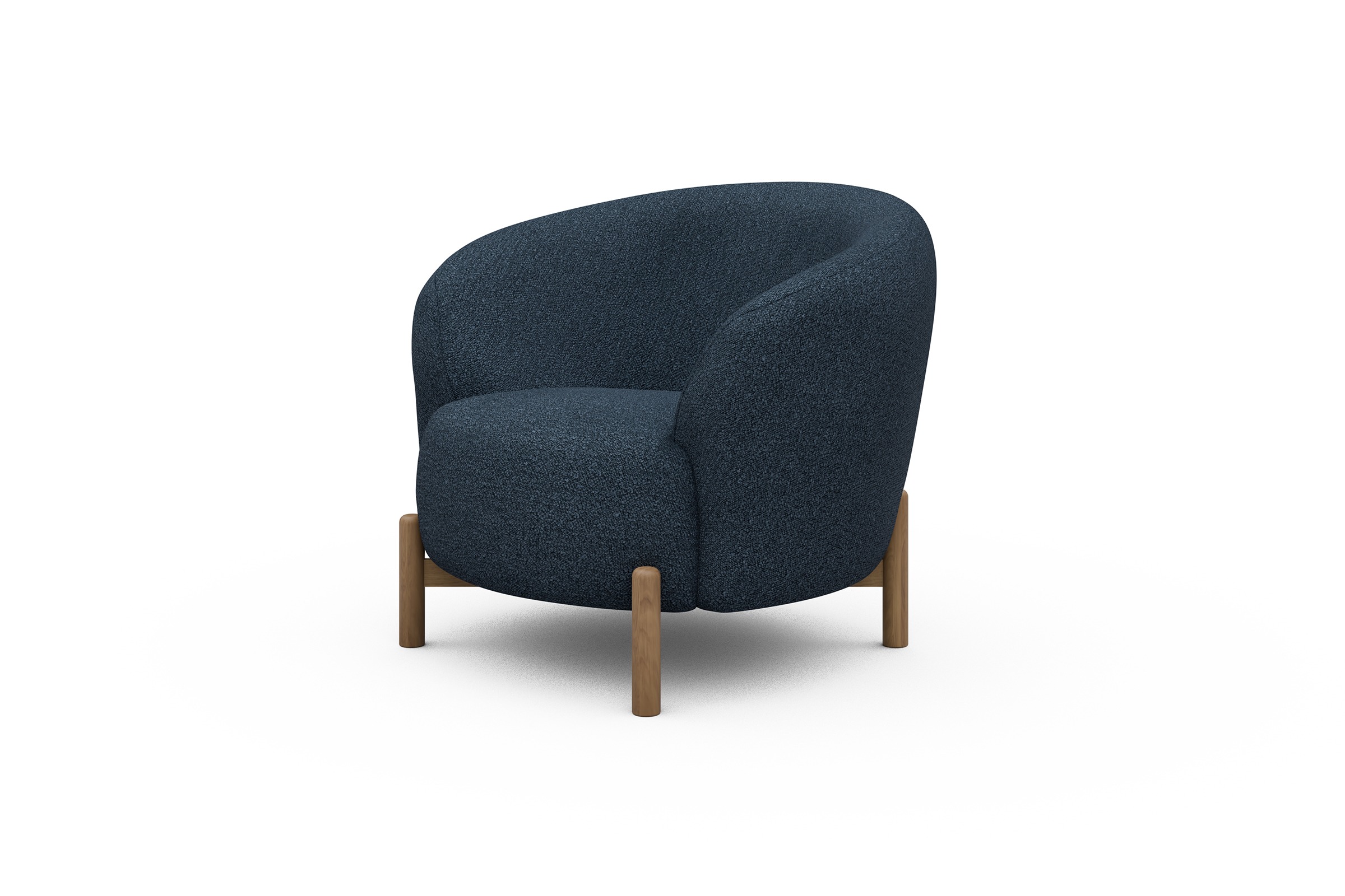 Sessel Ronda Holzbeine Eiche Natur Boucle-Blue