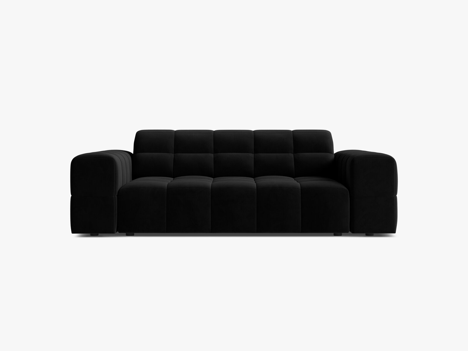Micadoni Jennifer Sofa 2-Sitzer Samt Bluvel Schwarz