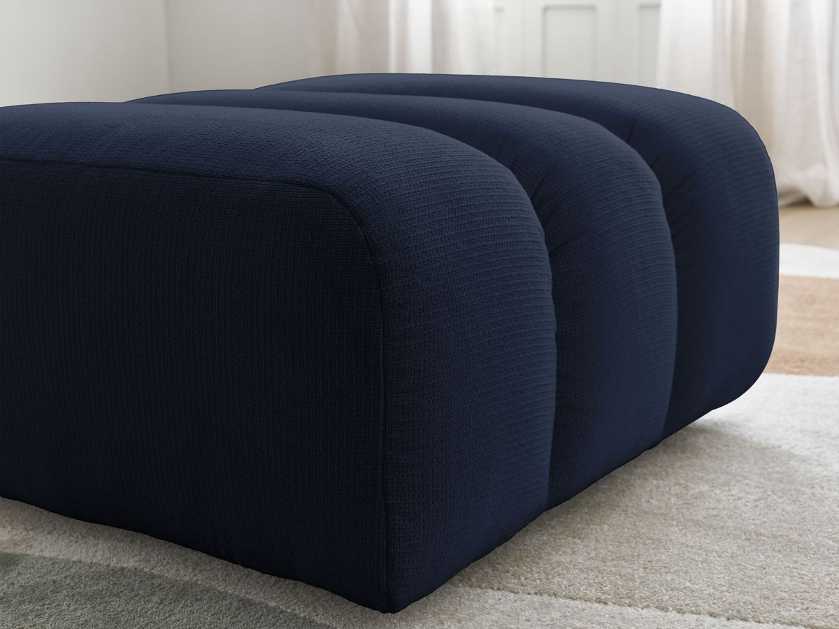 Bobochic Talia Pouf Melange-Stoff Dunkelblau