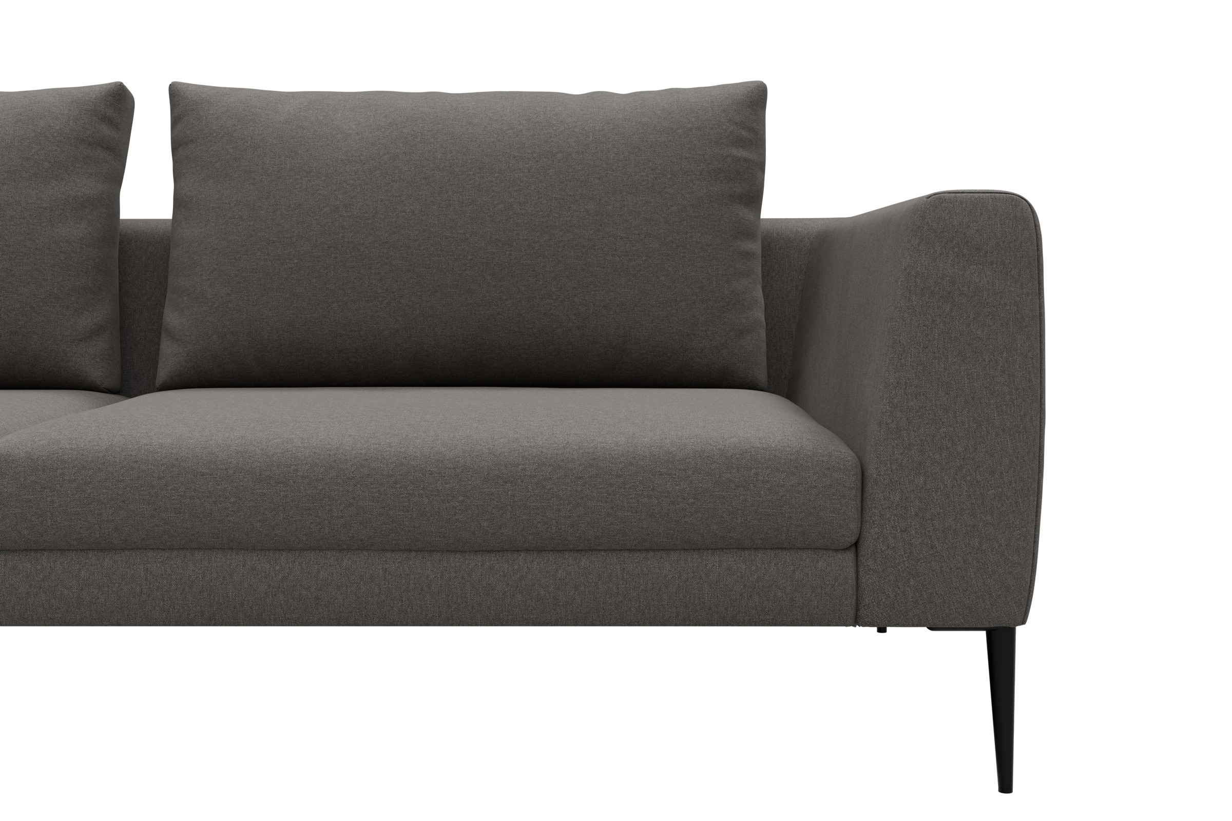 Ecksofa Paul Relax-Ecke links mit 3-Sitzer Strukturierter Stoff Satya 446-Taupe-Brown