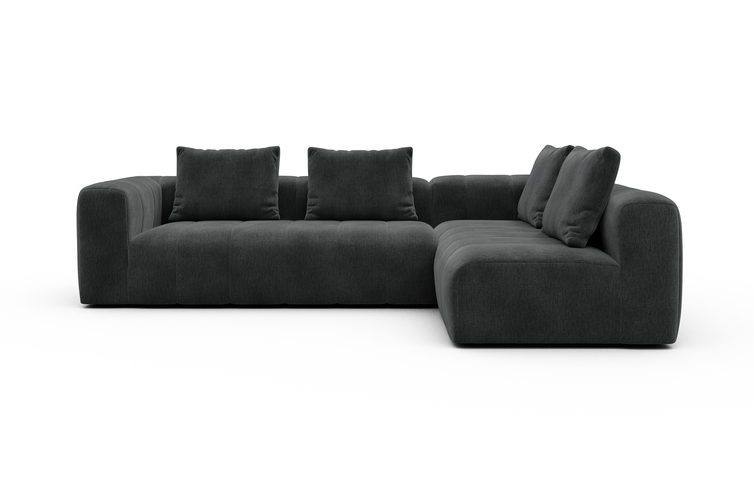 Ecksofa Hugo 2x 2,5-Sitzer Armlehne links Smooth-Deep-Warm-Grey