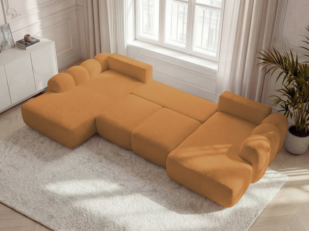 Bobochic Montaigne Wohnlandschaft Bouclé-Stoff Gelb Ecke rechts