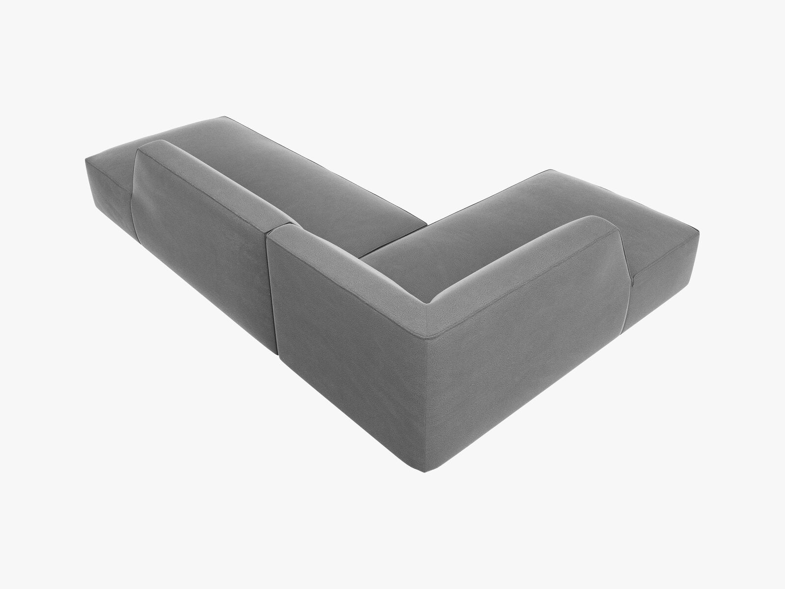 Micadoni Ecksofa Ruby 4-Sitzer Links Samt Salvador Grau