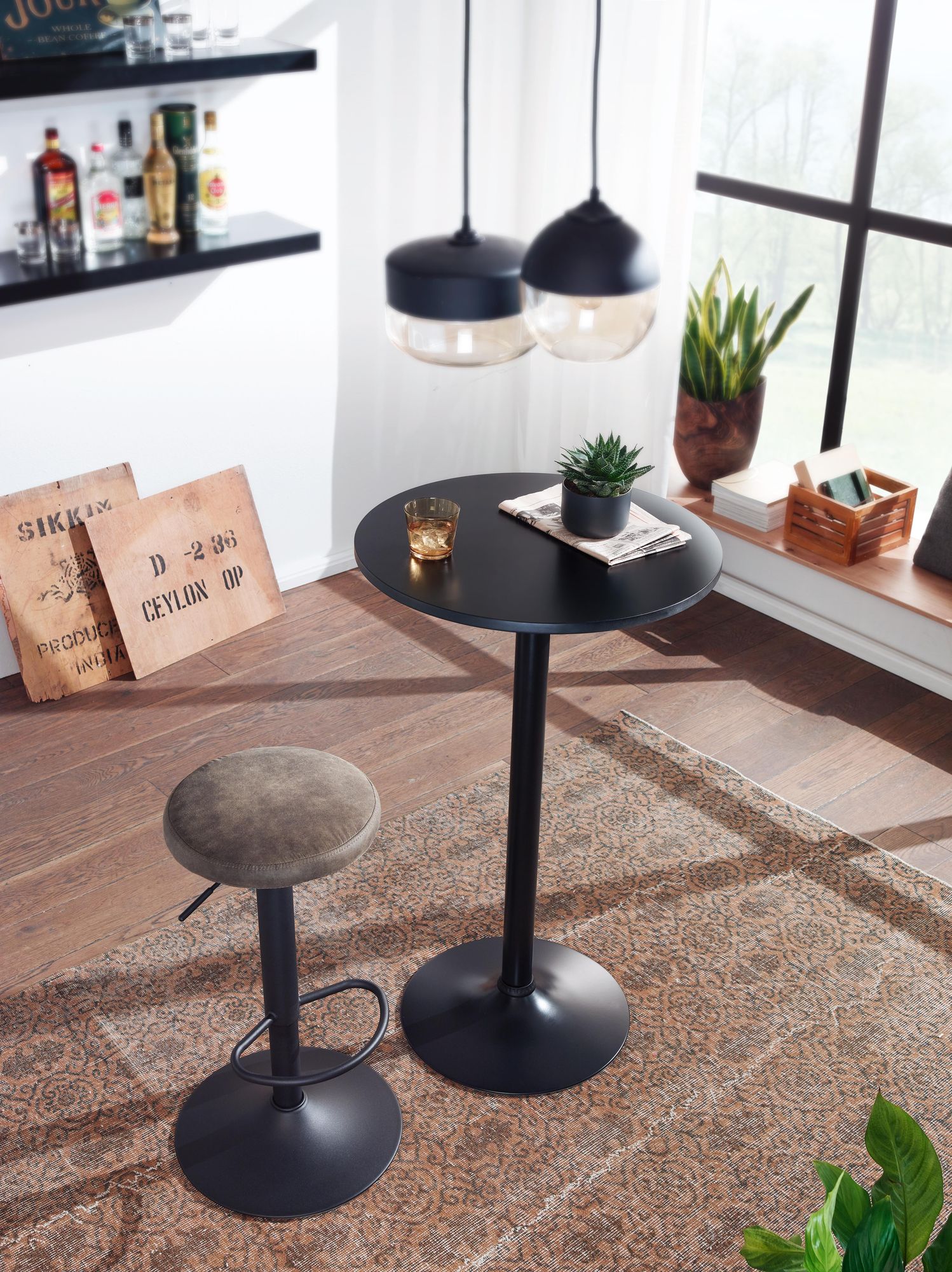 Stehtisch Hattarvik Schwarz Ø 60 cm