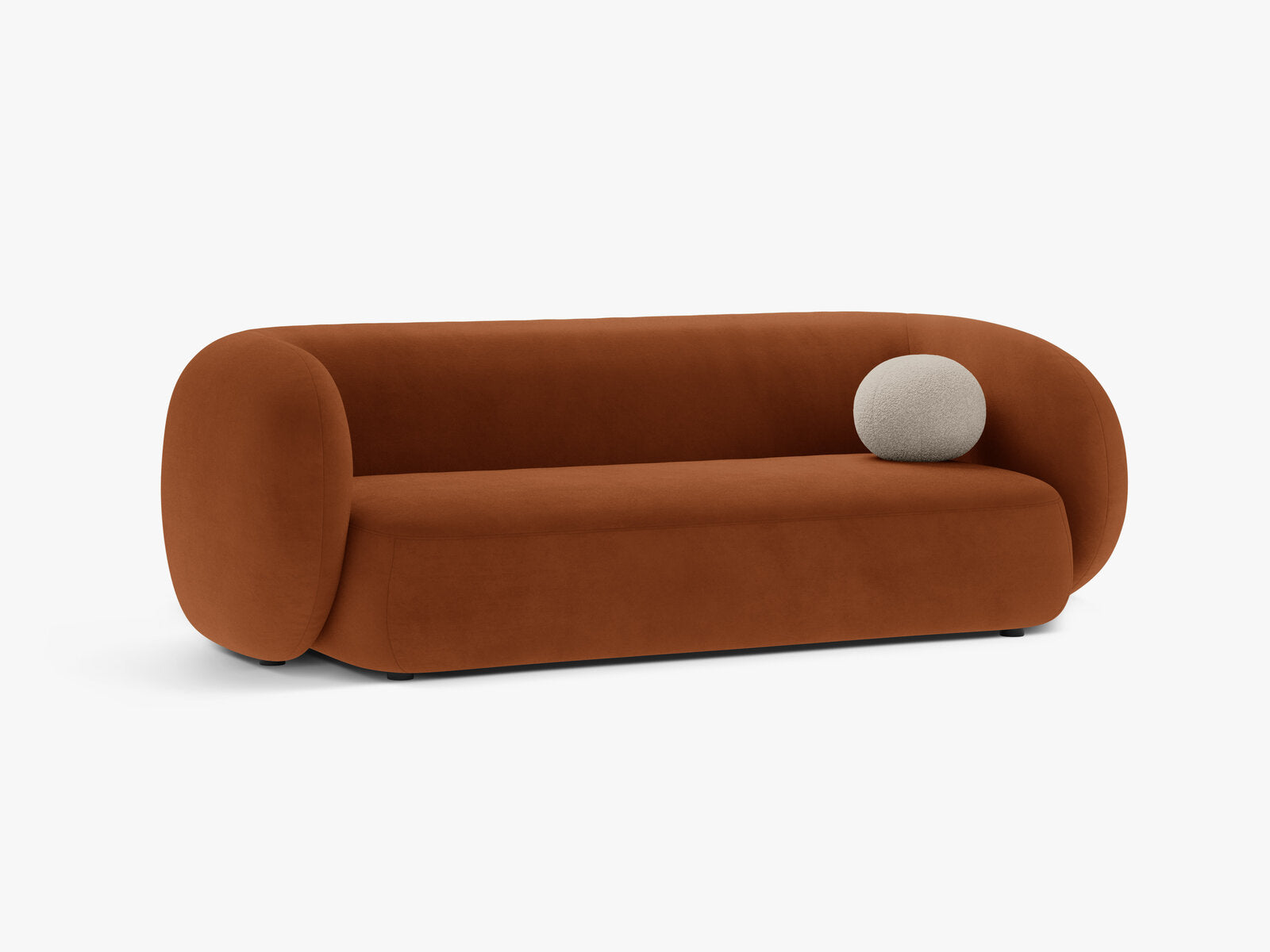 Micadoni Sofa Kate 3-Sitzer Samt Terrakotta