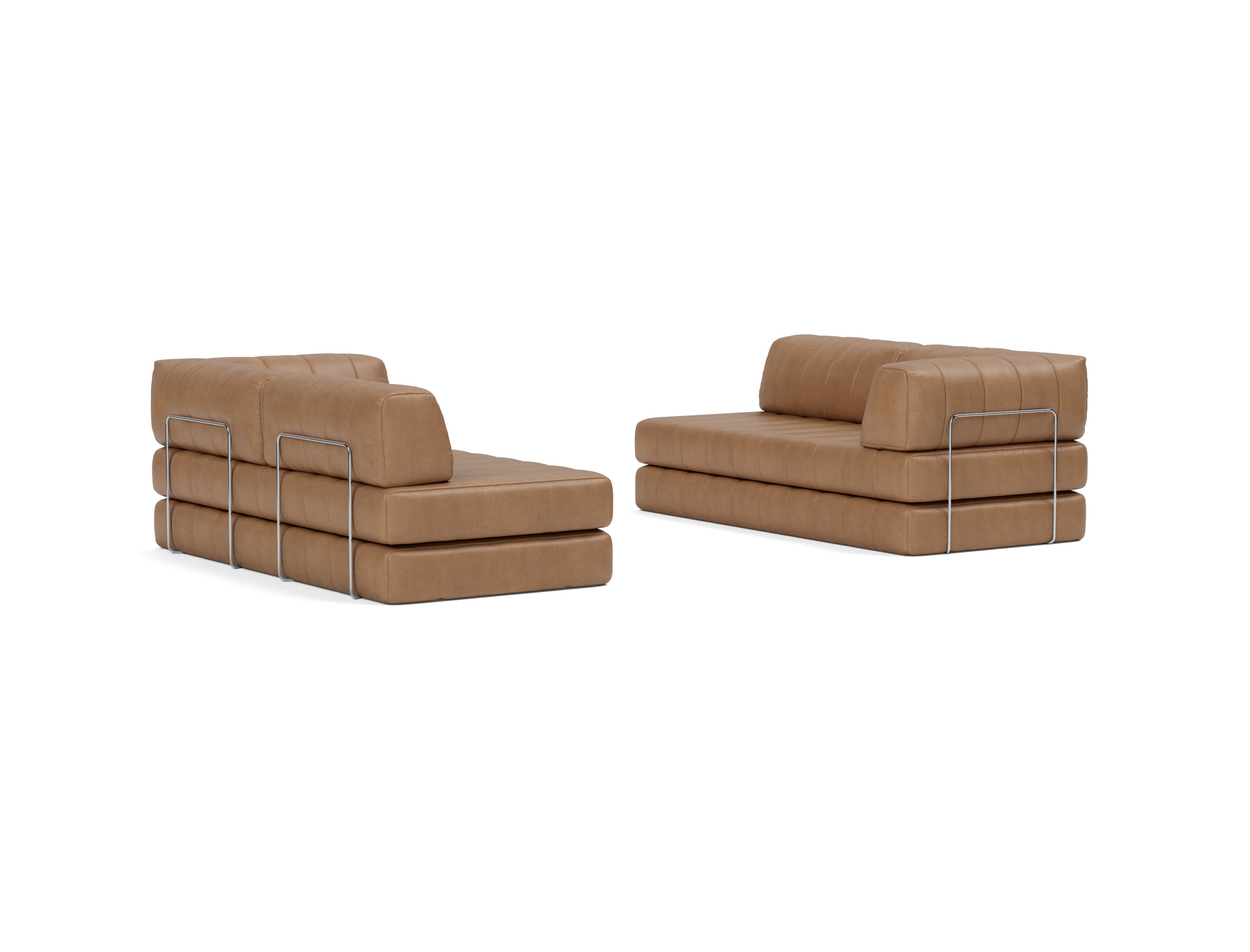 Eck-Schlafsofa CozyPad L-Form mit Armlehne Lederoptik Faunal 551-Brown