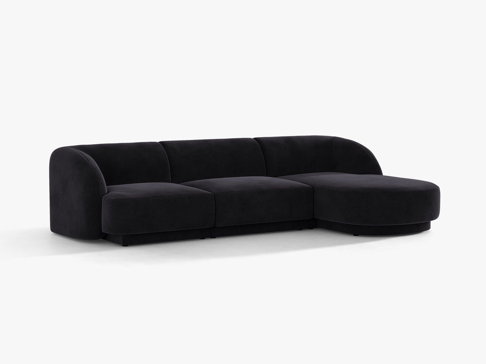 Micadoni Ecksofa Miley 4-Sitzer Rechts Samt Venus Schwarz