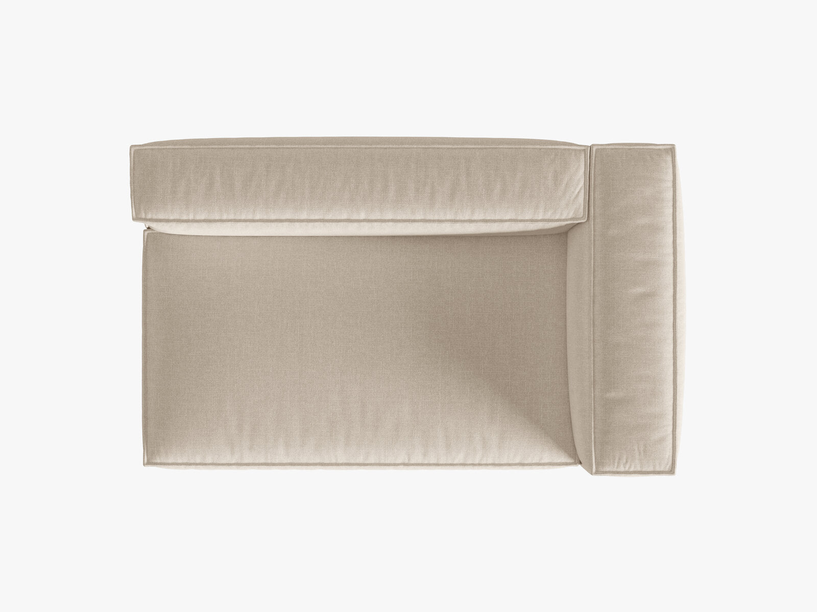 Micadoni Modul Nuria Groß 3-Sitzer Strukturierter Stoff Liberty Beige Rechts