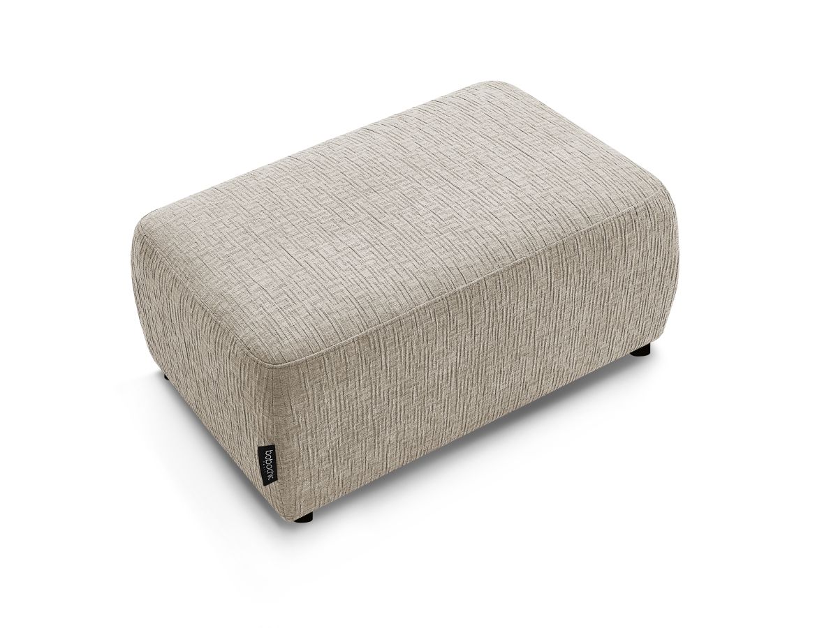 Bobochic Atilla Pouf Strukturstoff Beige