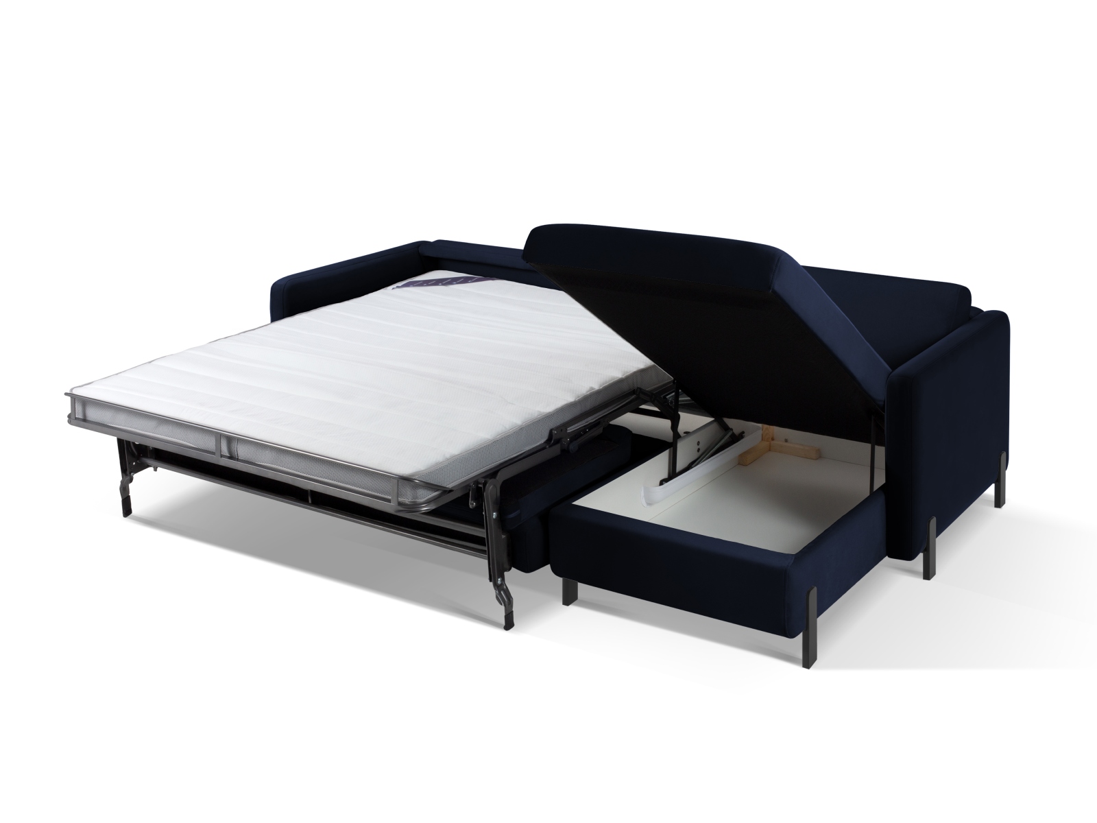 Micadoni Schlaf-Ecksofa Gloria 5-Sitzer Rechts Samt Königsblau 205x160