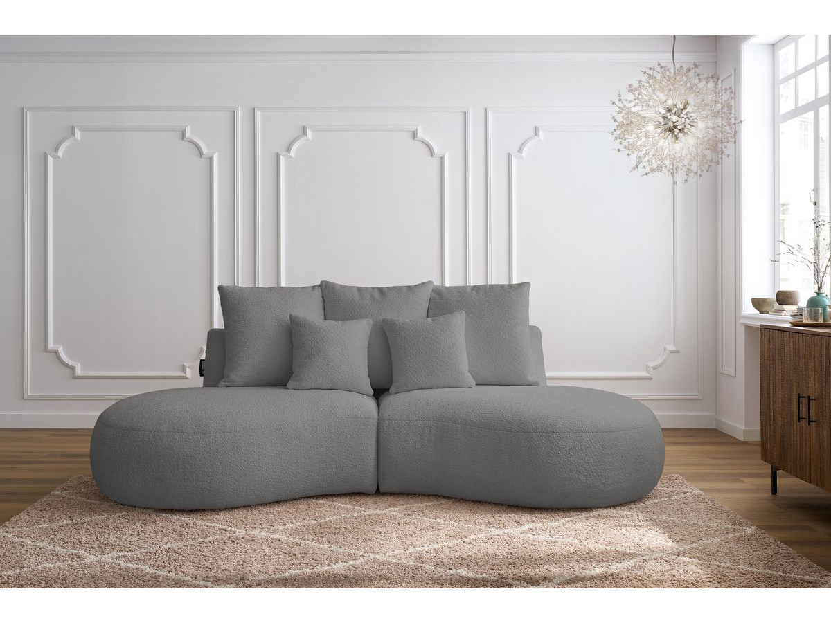 Bobochic Saint-germain Sofa 3-Sitzer Bouclé-Stoff Hellgrau