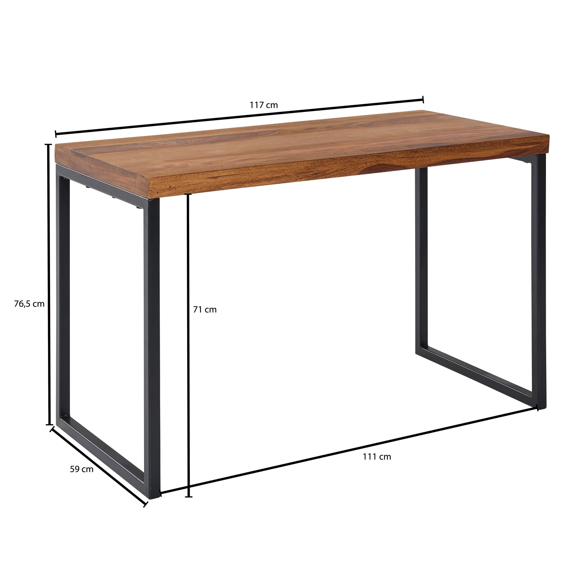 Schreibtisch Krokur Sheesham Massivholz 117 × 59 × 76,5 cm