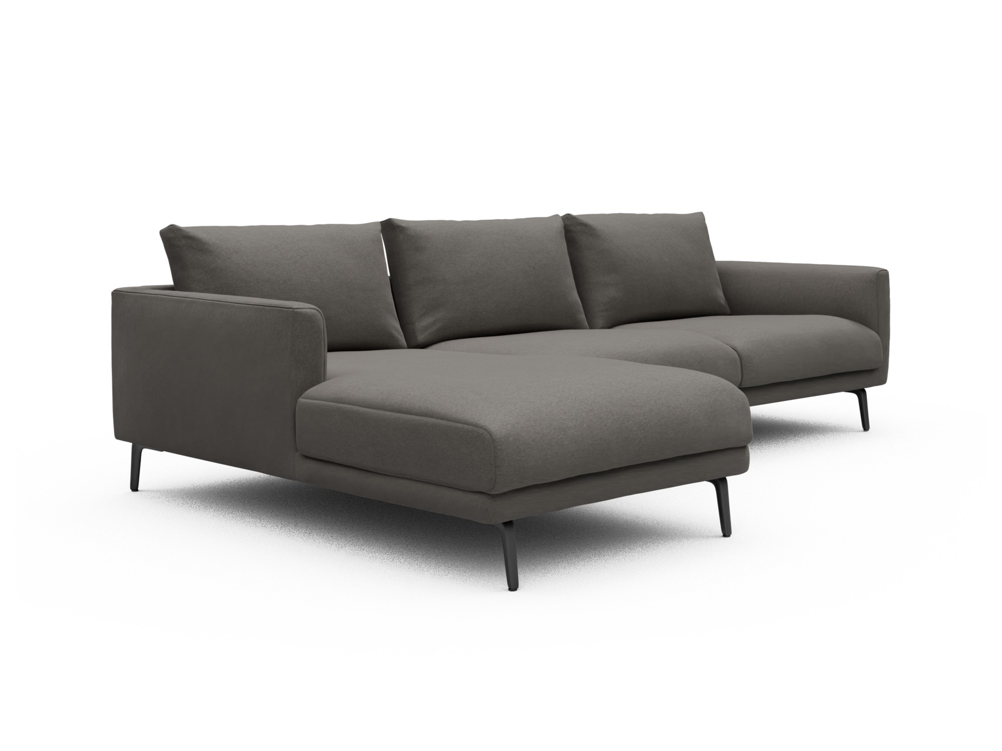 Skandi Home Ecksofa Karl Chaiselongue links mit 2,5-Sitzer Satya-Taupe moebelfaktor