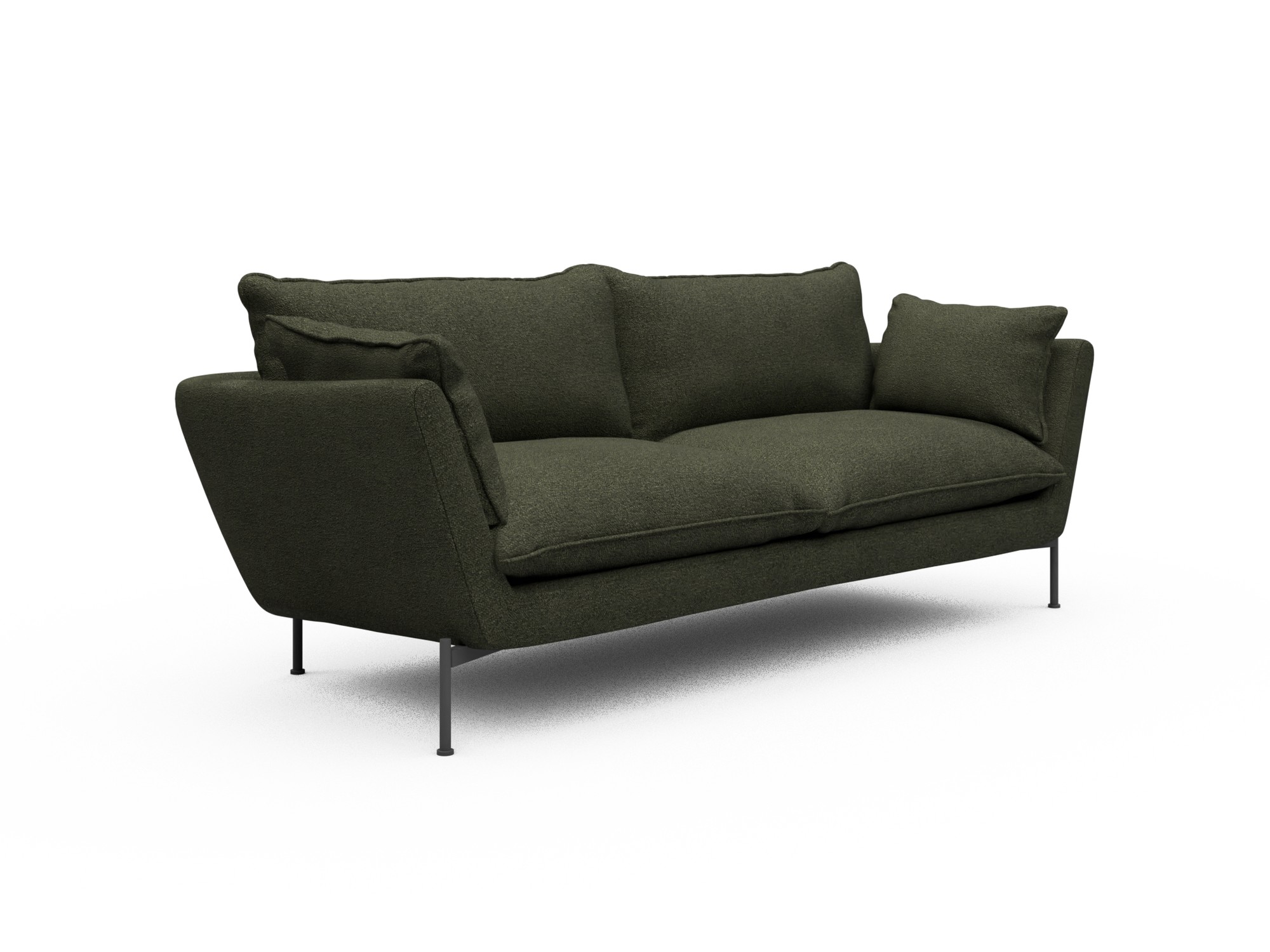 Skandi Home Sofa Anton Soft 3-Sitzer Boucle-Forest-Green moebelfaktor