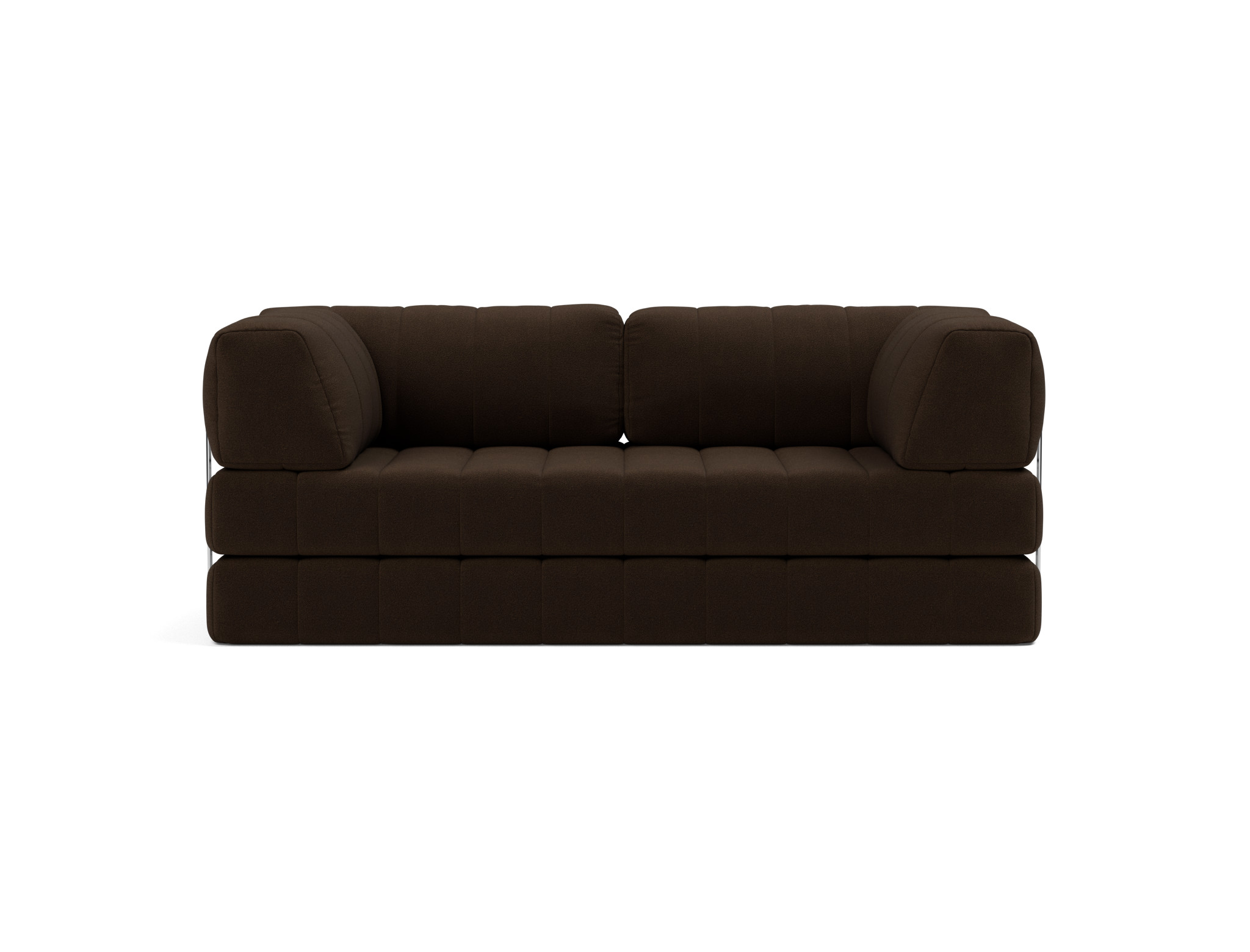 Schlafsofa CozyPad mit Armlehnen Strukturierter Stoff Taura 358-Chocco