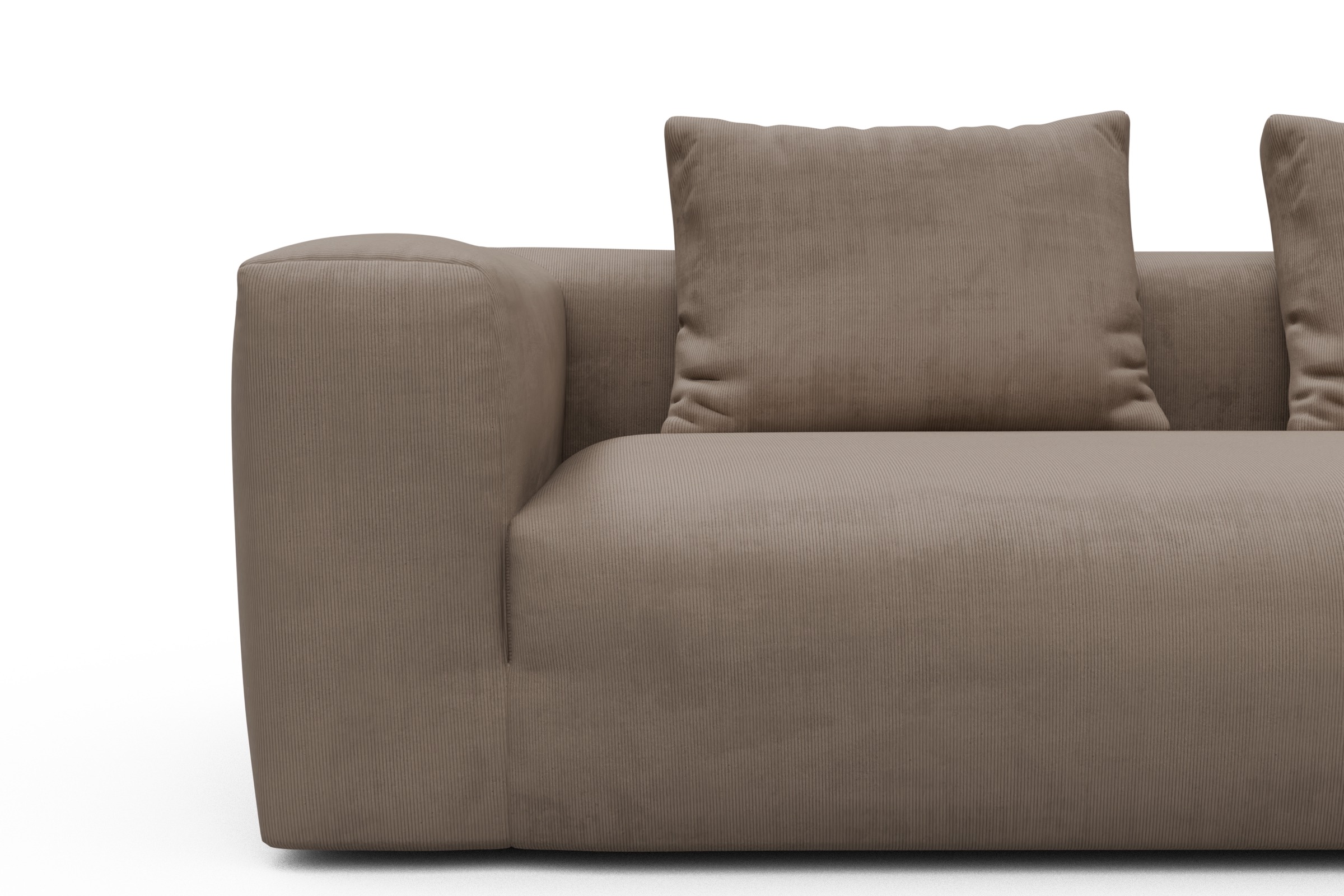 Ecksofa Fred 2x 2,5-Sitzer rechts offen Cordufine-Biege