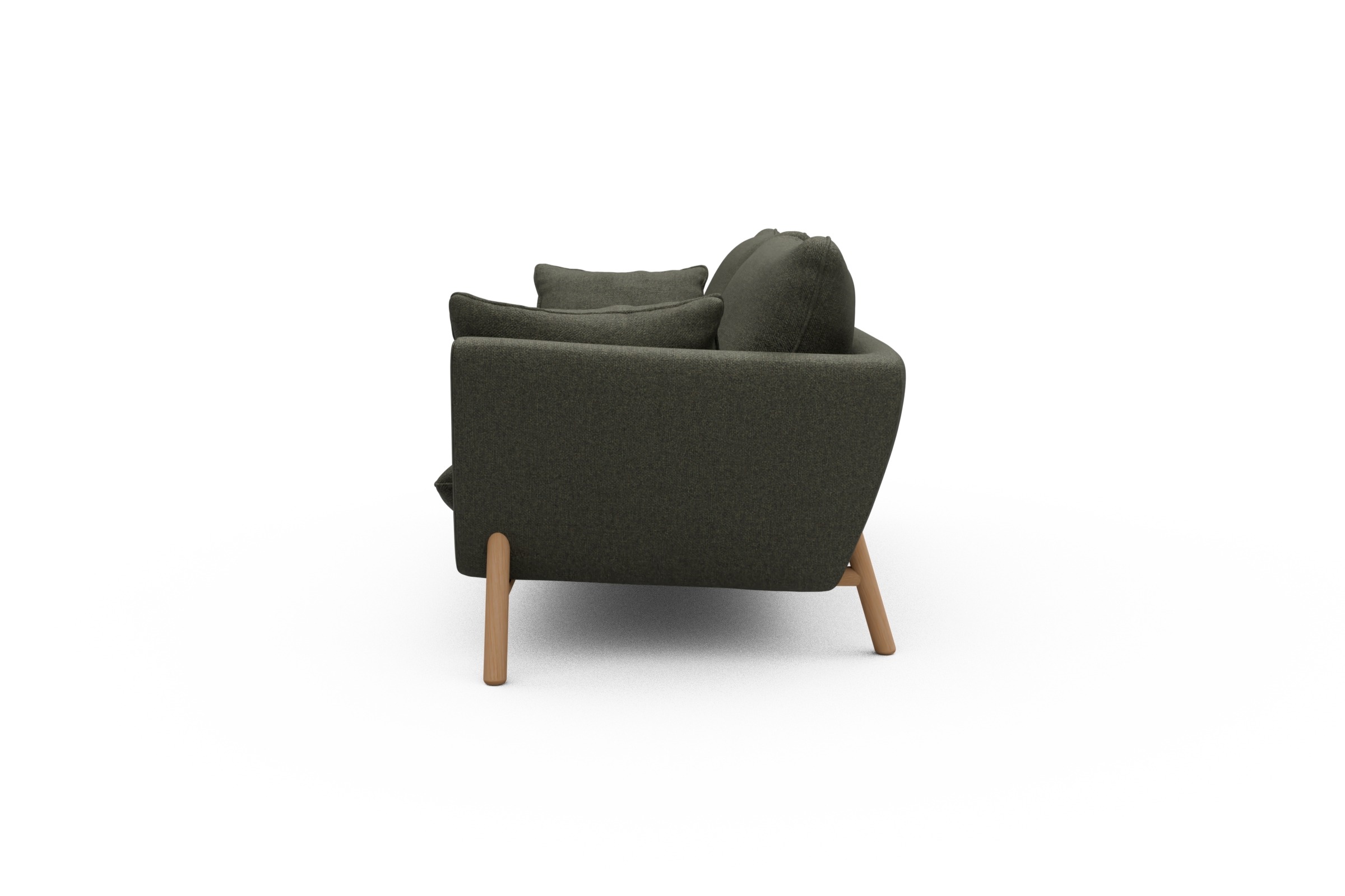 Sofa Emil 3-Sitzer Beinfarbe Eiche Natur Sama-Winter-Moss