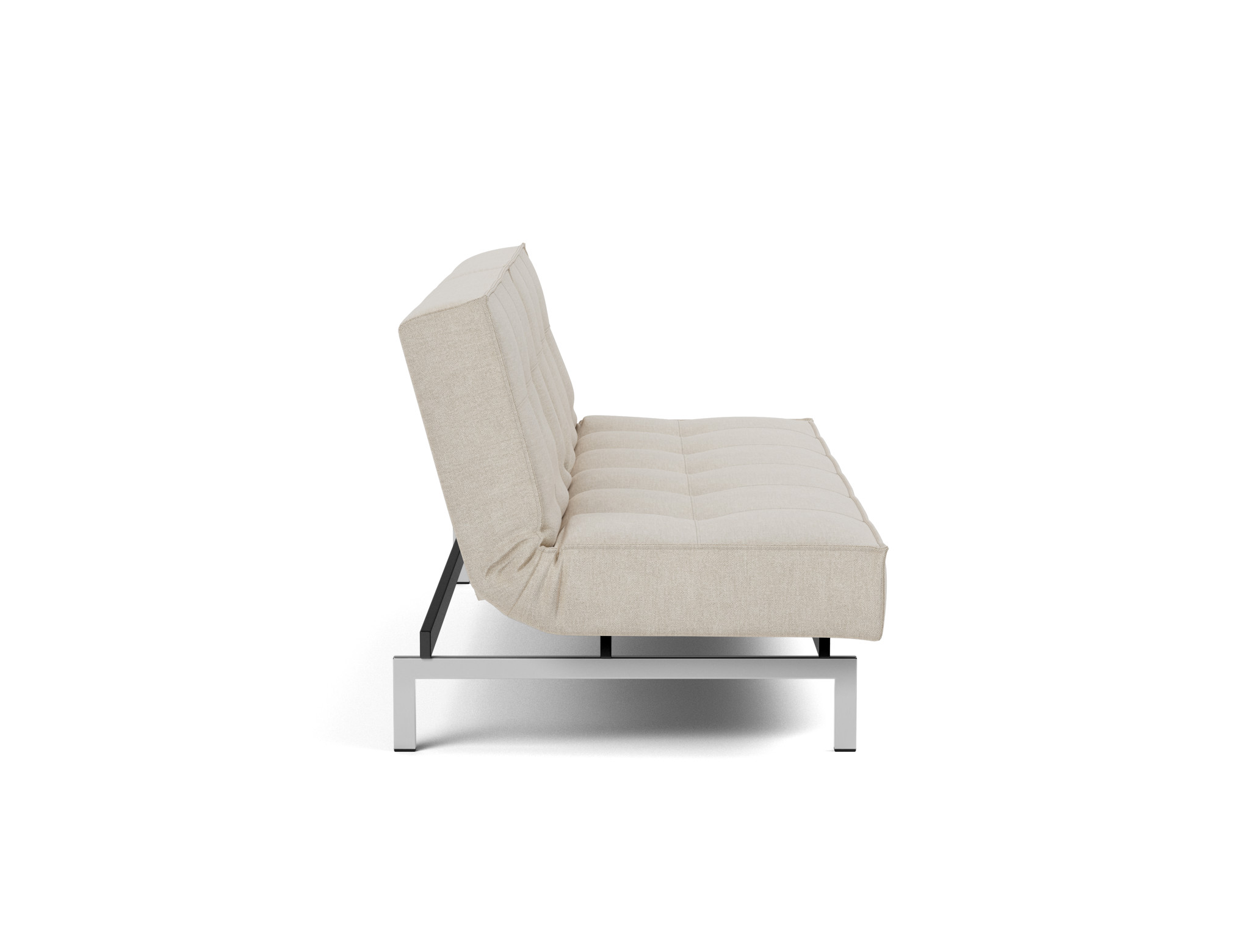 Schlafsofa Splitback Flachgewebe Phobos 586-Latte Beine Chrom