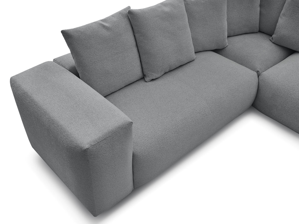 Bobochic Voltaire Ecksofa 268 × 214 cm Melange-Stoff Dunkelgrau Ecke rechts