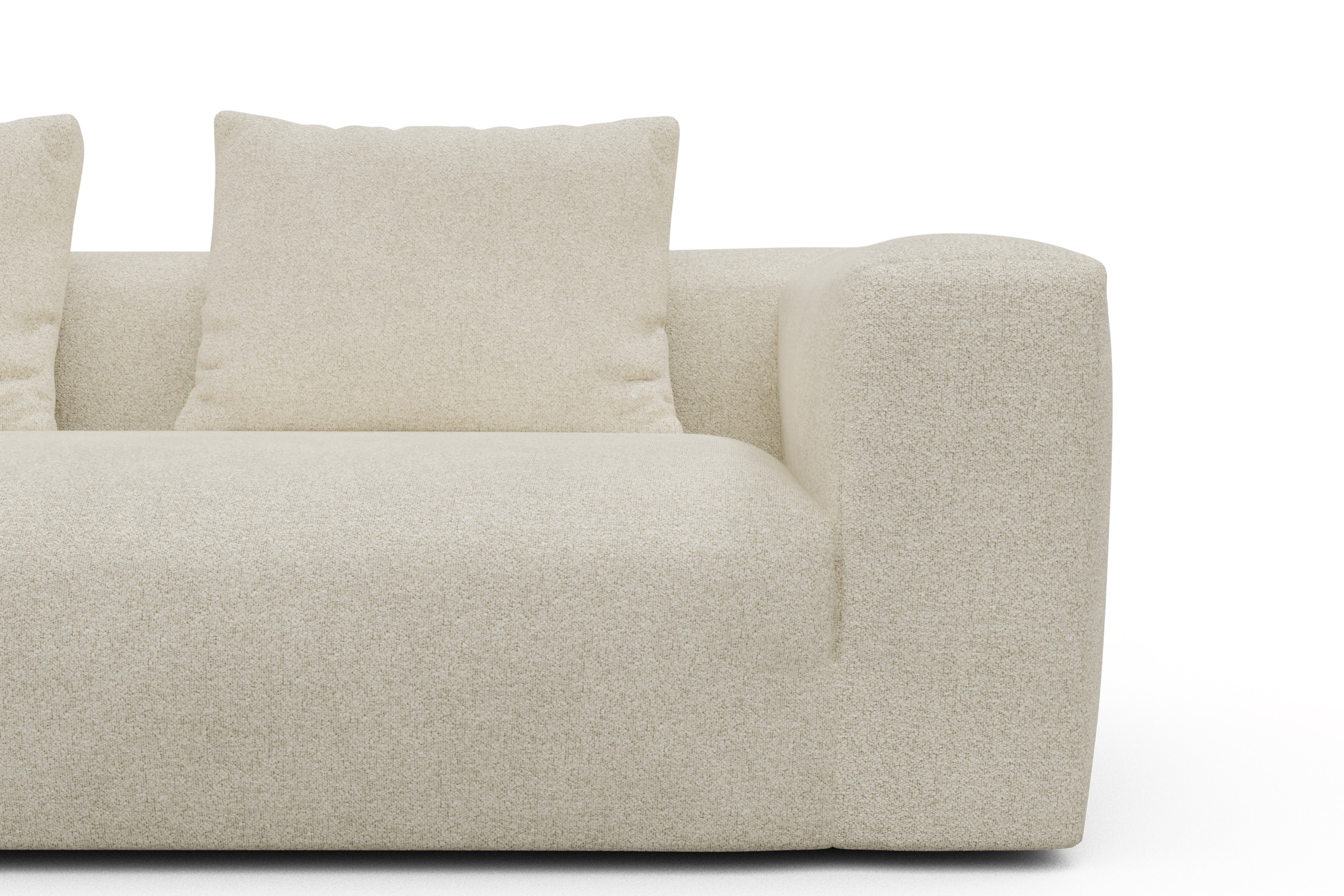 Sofa Modulares XXL Sofa Fred 5-Sitzer Boucle-Off-White