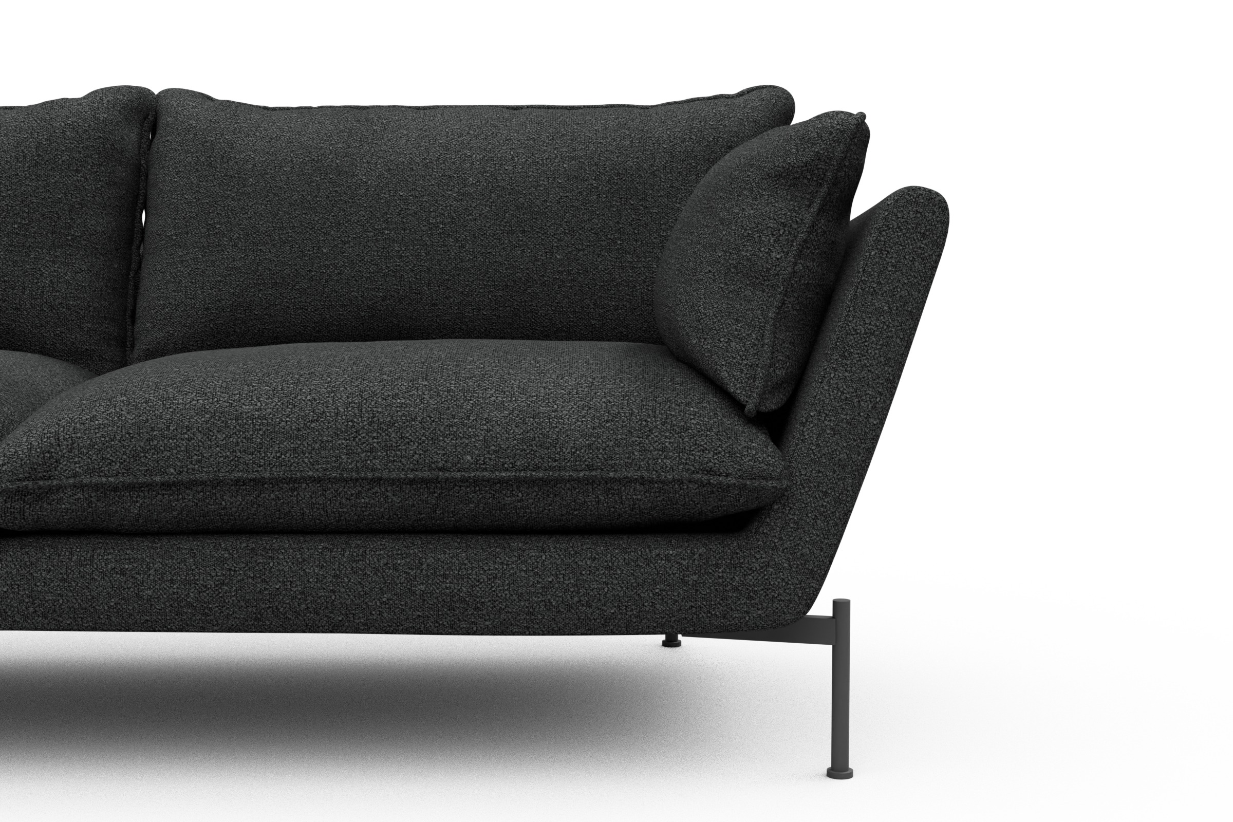 Sofa Anton PREMIUM 3-Sitzer Boucle-Charcoal
